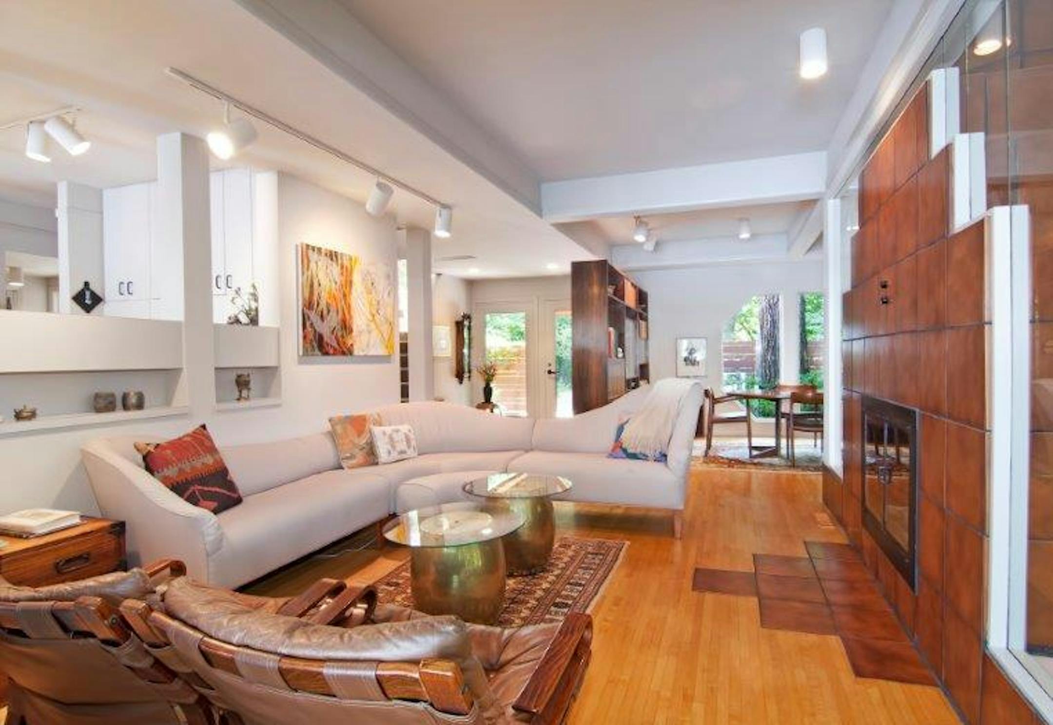 Homegazing: Another view of living room of Gleason Lake home inspired by Japanese pavilion