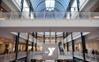 Construction workers readied the new YMCA on Nicollet Mall for it's opening later this week. ] ANTHONY SOUFFLE &#x2022; anthony.souffle@startribune.co
