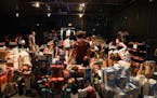 Volunteers organized donations at Mixed Blood Theatre in Minneapolis. The theater is operating as an emergency food shelter for its neighbors.