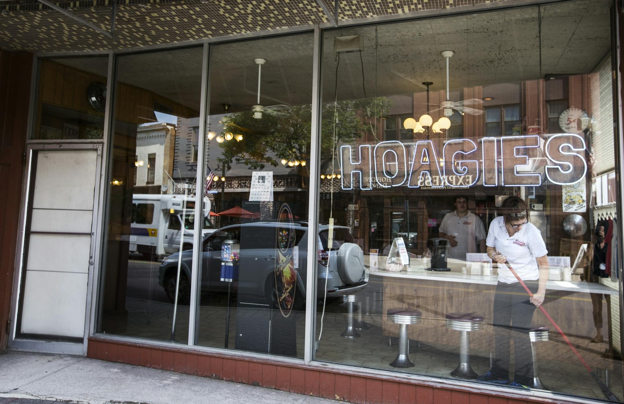 The staff cleans at Hoagies on Mainstreet in Hopkins on Tuesday, July 14, 2015.