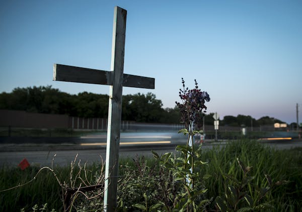 Memorials along roads remember some of the 95 pedestrians killed between 2010 and 2014 in the metro area.