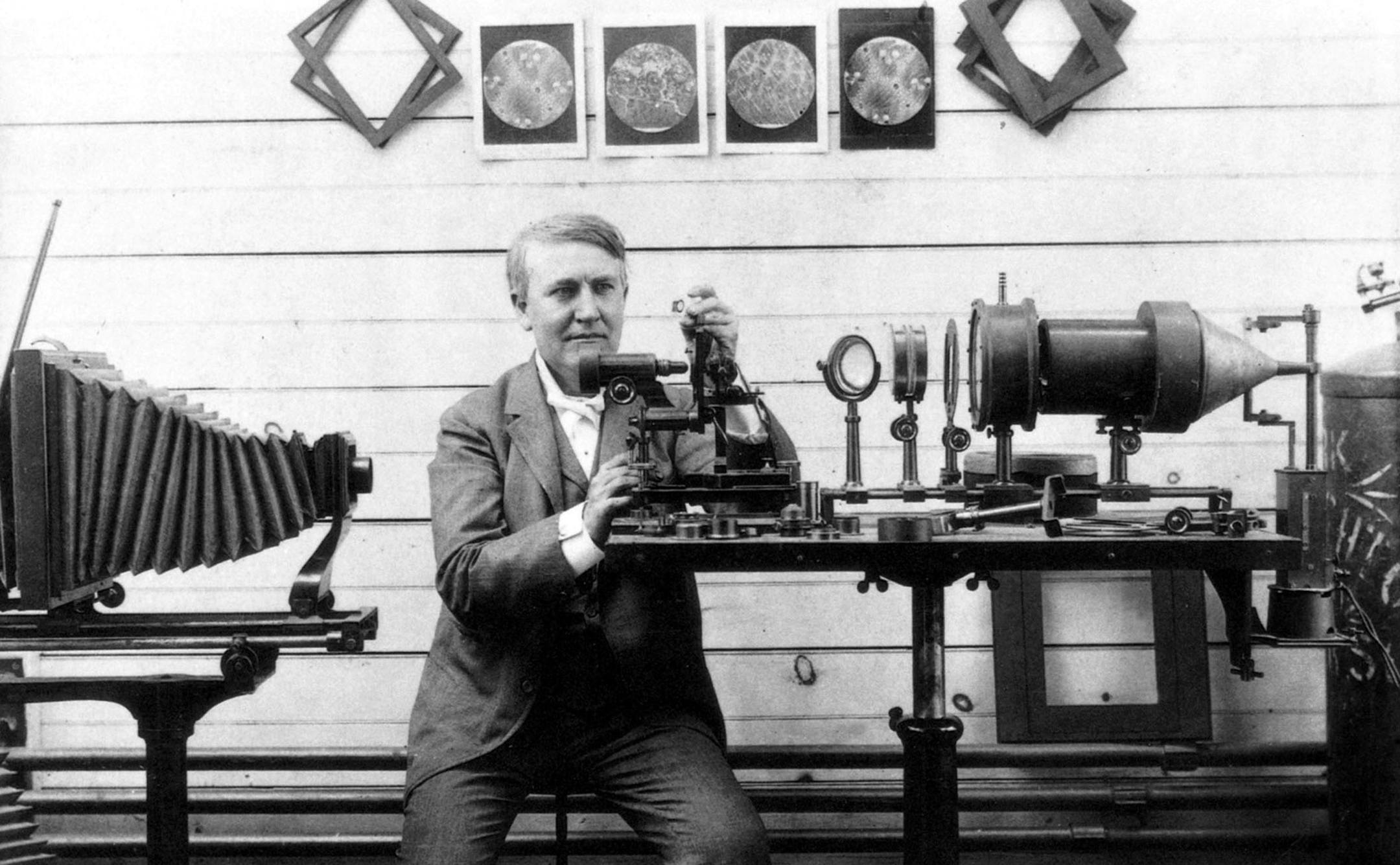 THOMAS EDISON (1847-1931). American inventor. Photographed in his laboratory, c1893.