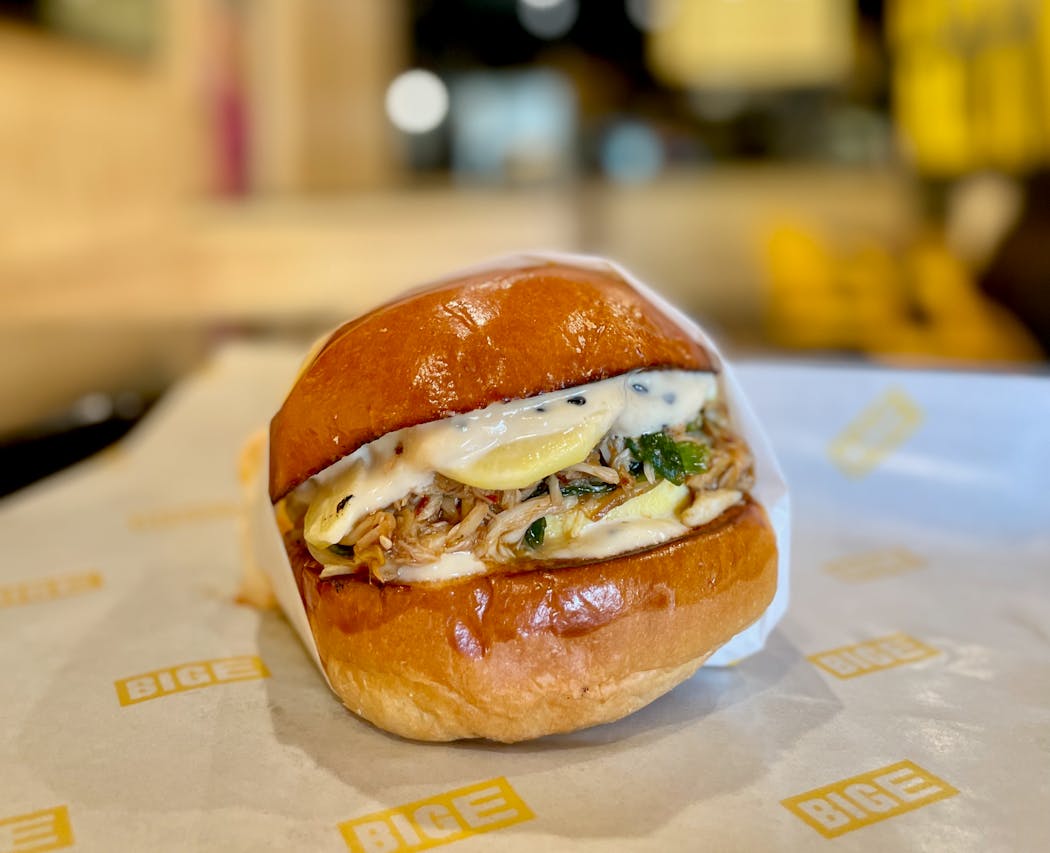 If you’re feeling flush, this crab and miso mayo stuffed scrambled egg sandwich from Big E’s is a winner.