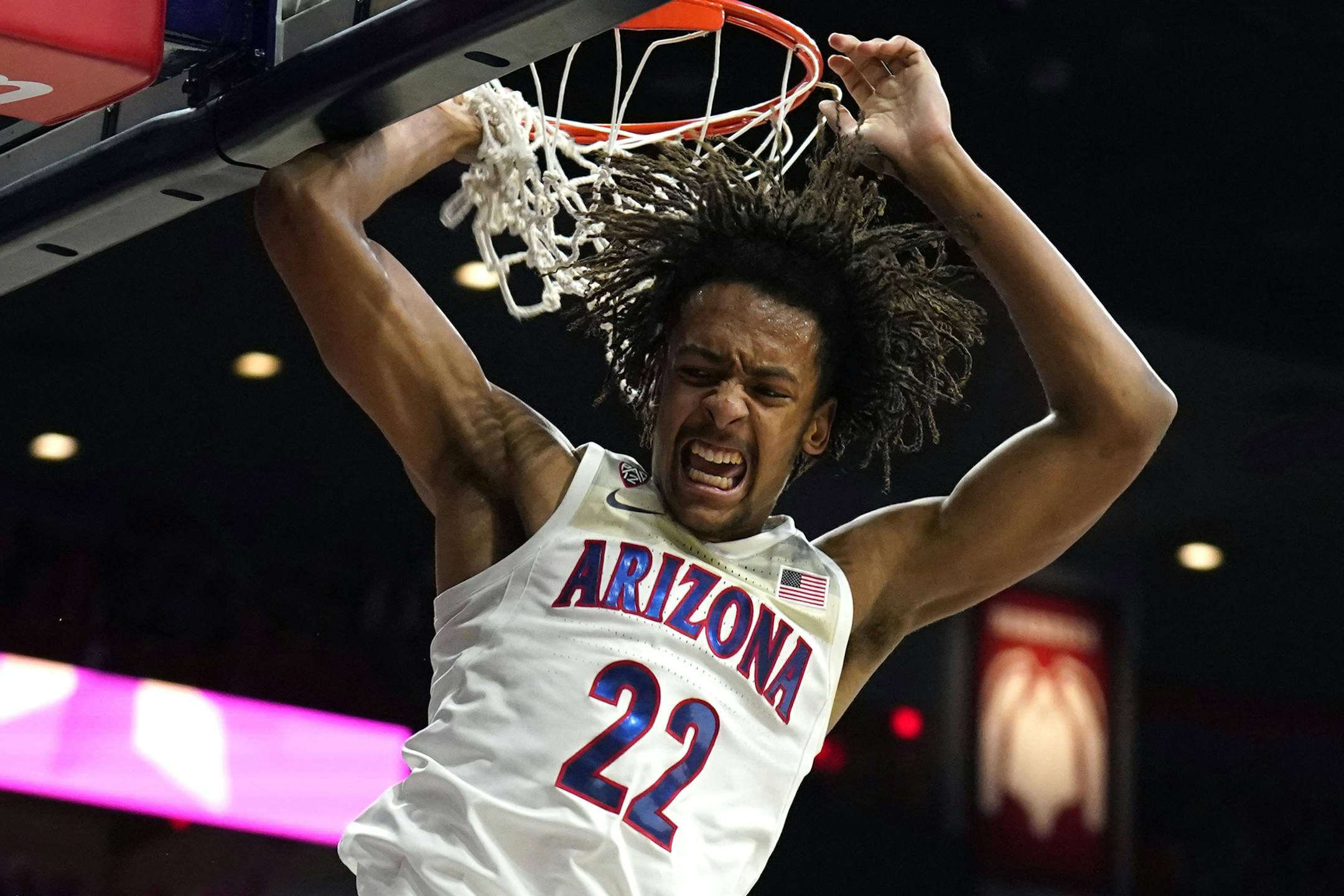 Arizona forward Zeke Nnaji (22) in the second half during an NCAA college basketball game against USC Thursday, Feb. 6, 2020, in Tucson, Ariz. (AP Photo/Rick Scuteri)