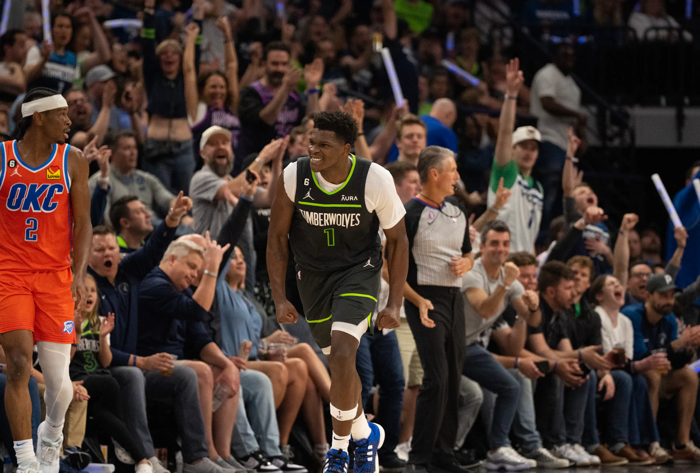 Timberwolves dominate play-in game over Oklahoma City, will face Denver ...