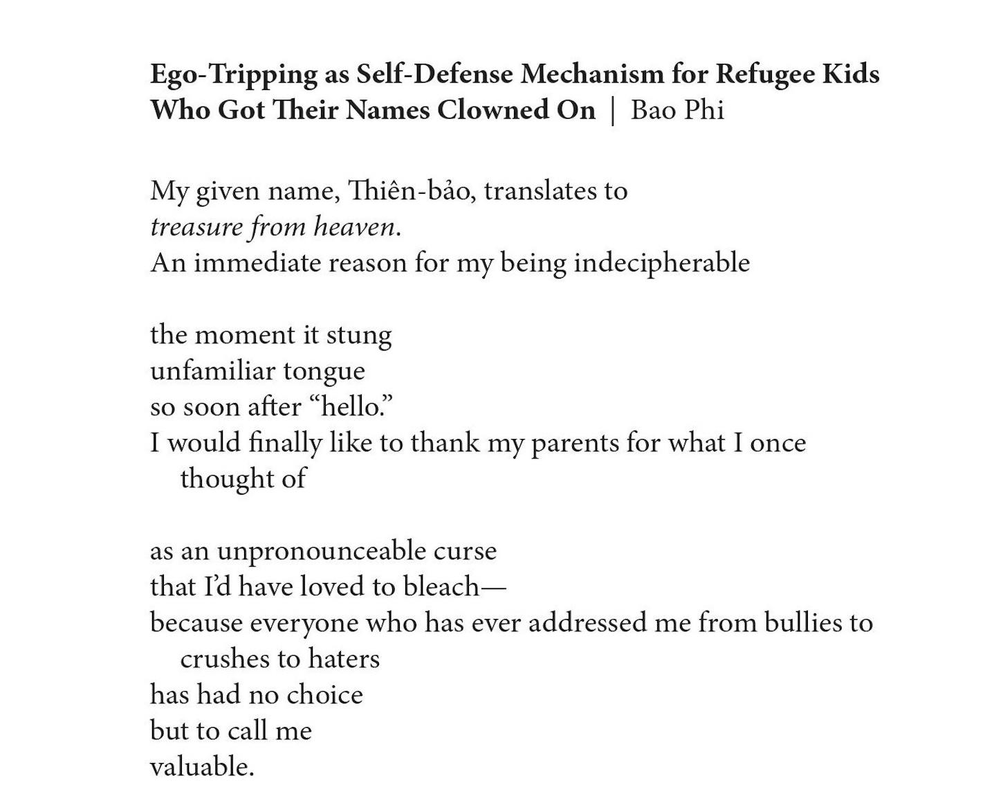 Bao Phi's poem for the poetry coalition cards.