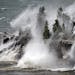 With wind gusts up to 50 miles per hour, the waves were pounding the shoreline at Tettegouche State Park Thursday afternoon.