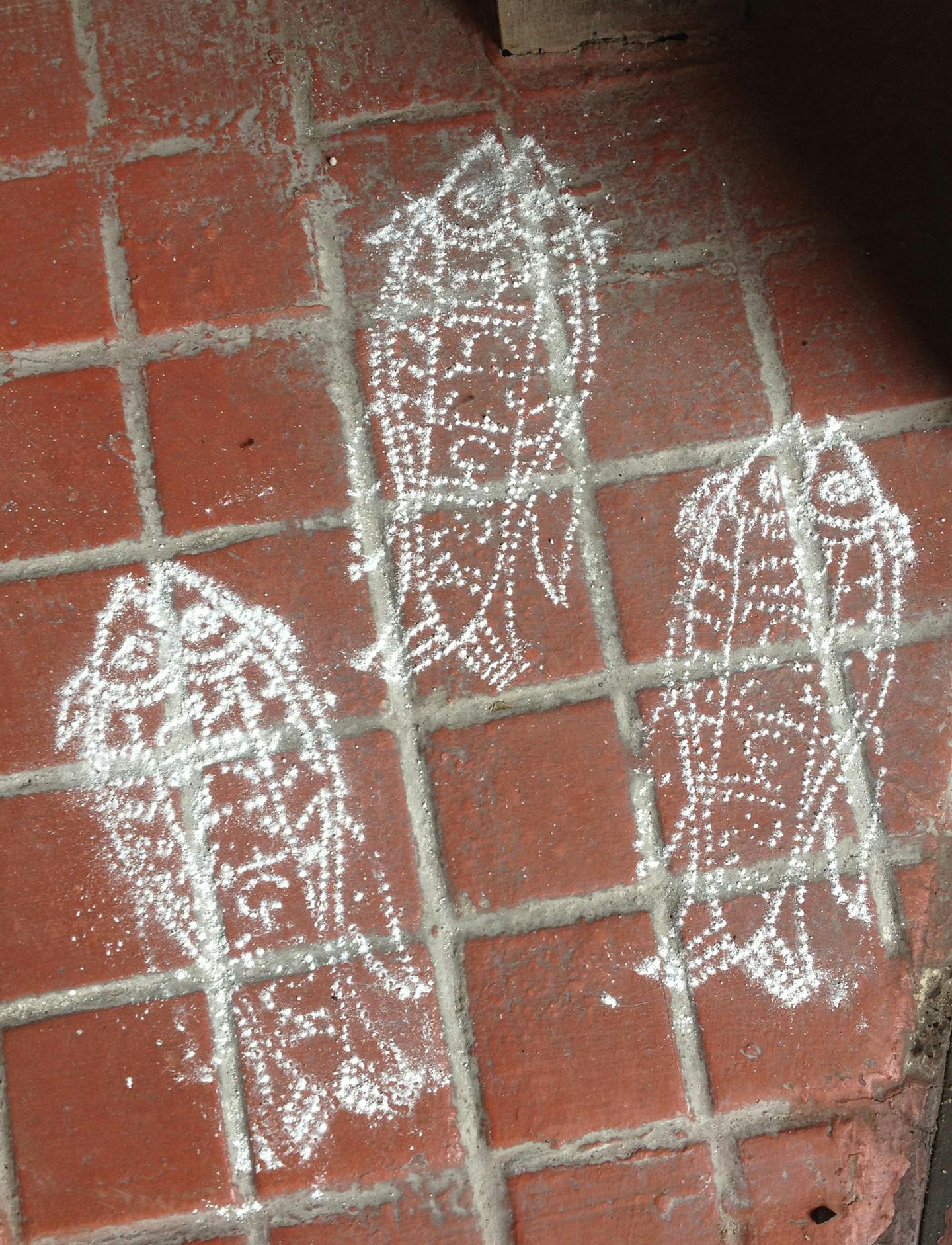 Fish are painted on a floor in Kolkata, India. Photo by Diane Richard * Special to the Star Tribune