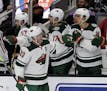 Wild defenseman Ryan Suter had plenty to smile about on Thursday night after he opened the scoring against the Sharks with his eighth goal of the seas