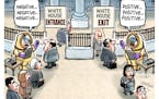 Sack cartoon: White House visitors