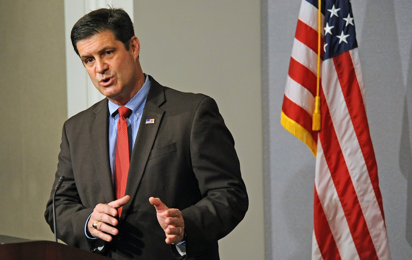 Chip Cravaack, the Incumbent Republican candidate for US Representative from Minnesota's 8th Congressional District, held a press conference in, Room 181, State Office Building, in Saint Paul on Monday morning October 15, 2012. He talked about his record on jobs, the economy, and his vision for the future.] Richard.Sennott@startribune.com Richard Sennott/Star Tribune. , St Paul Minn.Monday 10/15/12) ** (cq)