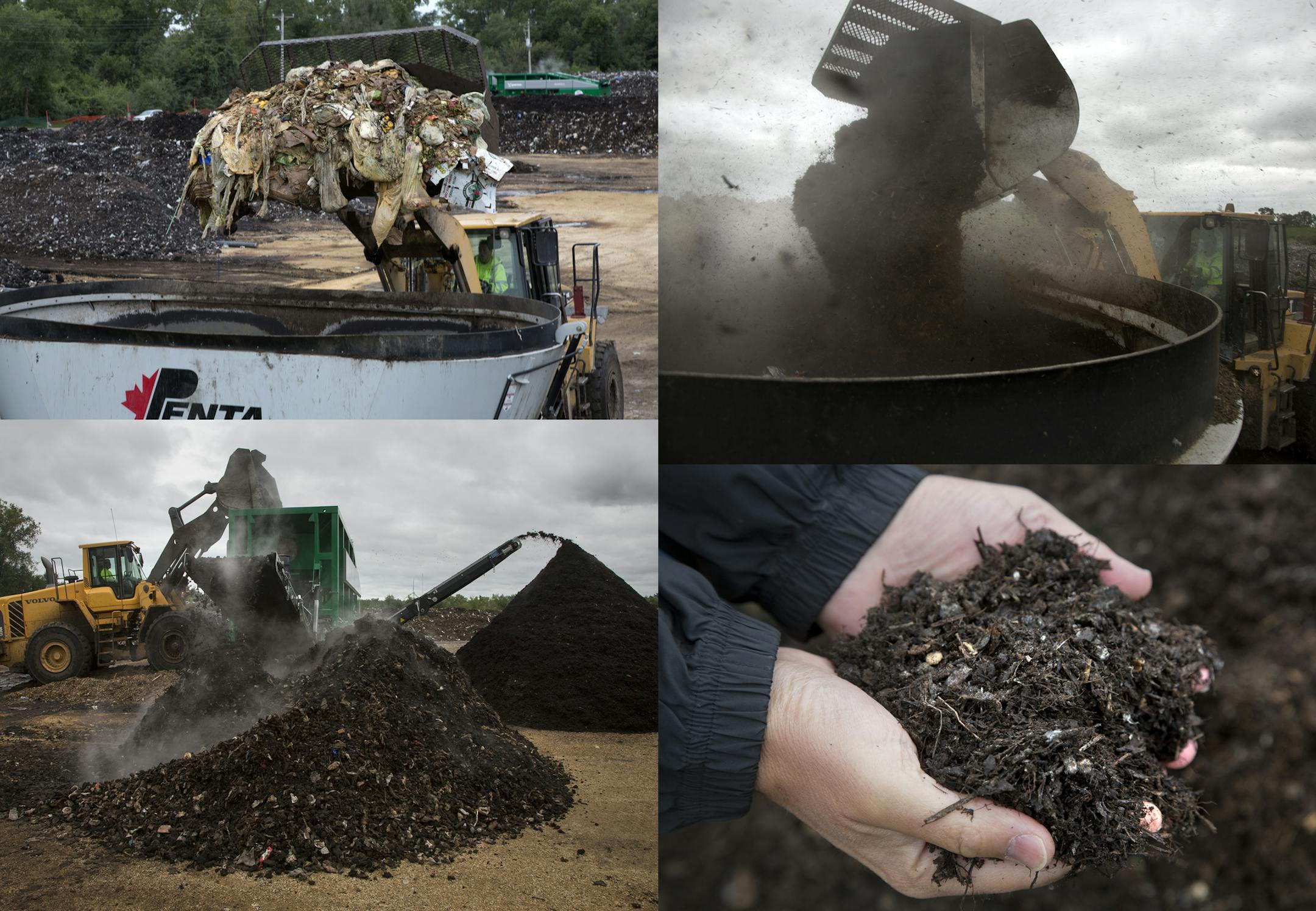 The largest experiment in organics recycling in Minnesota is slated to commence next year when Minneapolis rolls out a new program to capture the food waste that now gets sent to the garbage burner. It's an opt-in program, but all homeowners will see a $48 increase in their solid waste bills. (IN THIS PHOTO) A fresh load of organic food waste is dumped into a mixing bin to begin the process of creating compost. ] BRIAN PETERSON ‚Ä¢ brian.peterson@startribune.com Rosemount, MN 09