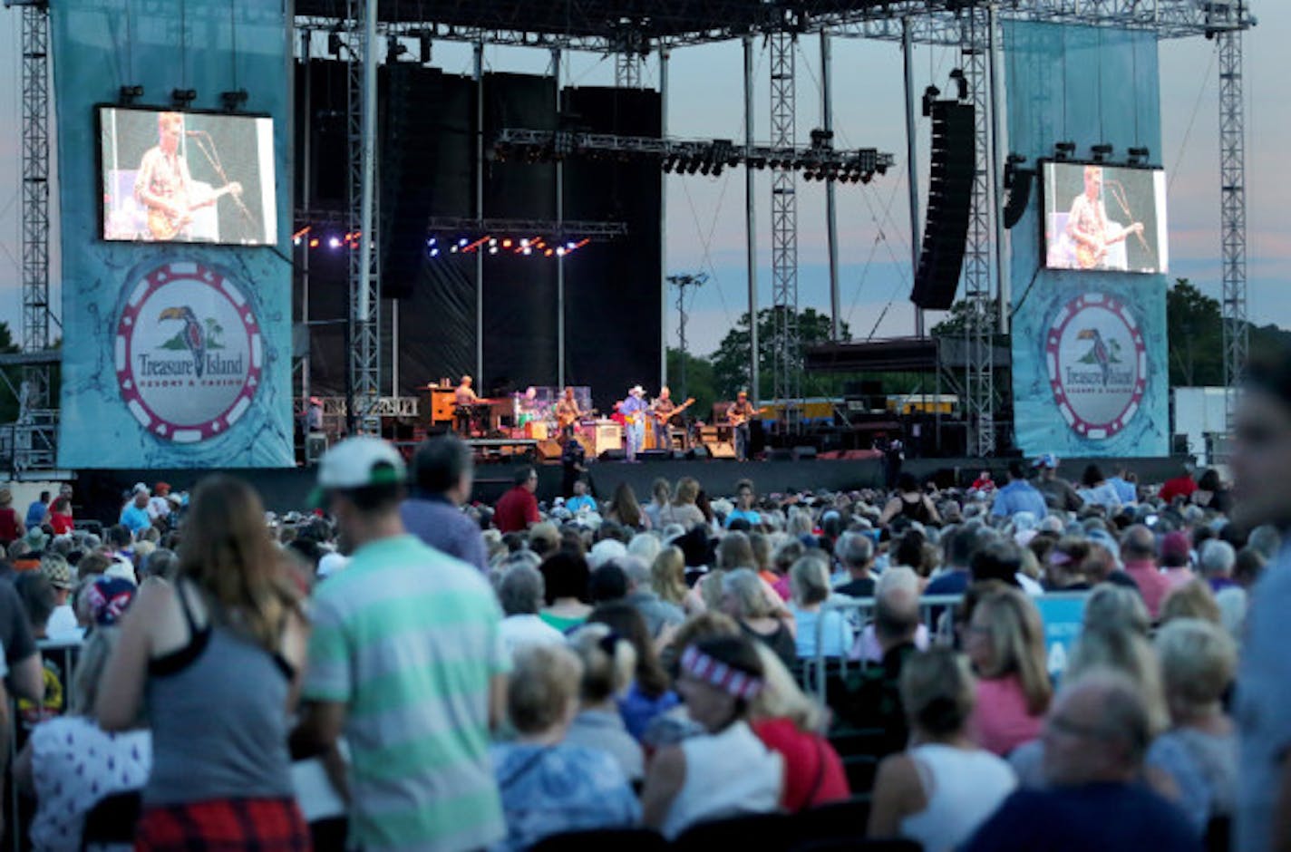 Look for bigger and more video screens, more portable toilets and better traffic flow at Treasure Island Casino's new amphitheater/ Star Tribune David Joles