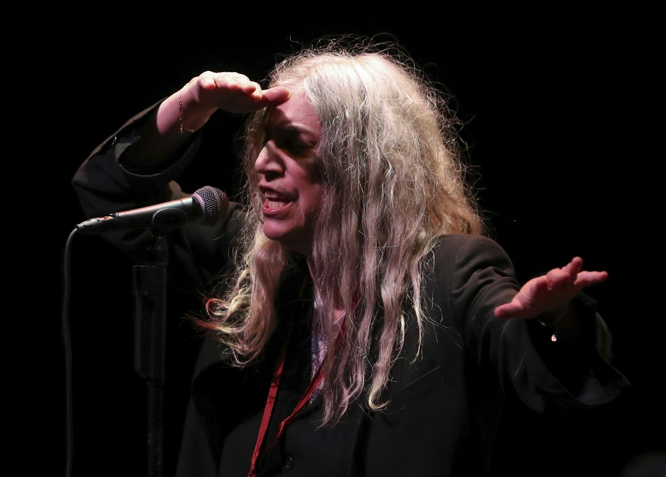 Patti Smith performing Gloria: In Excelsis Deo, the first song of her show at Northrop Auditorium Wednesday night.
