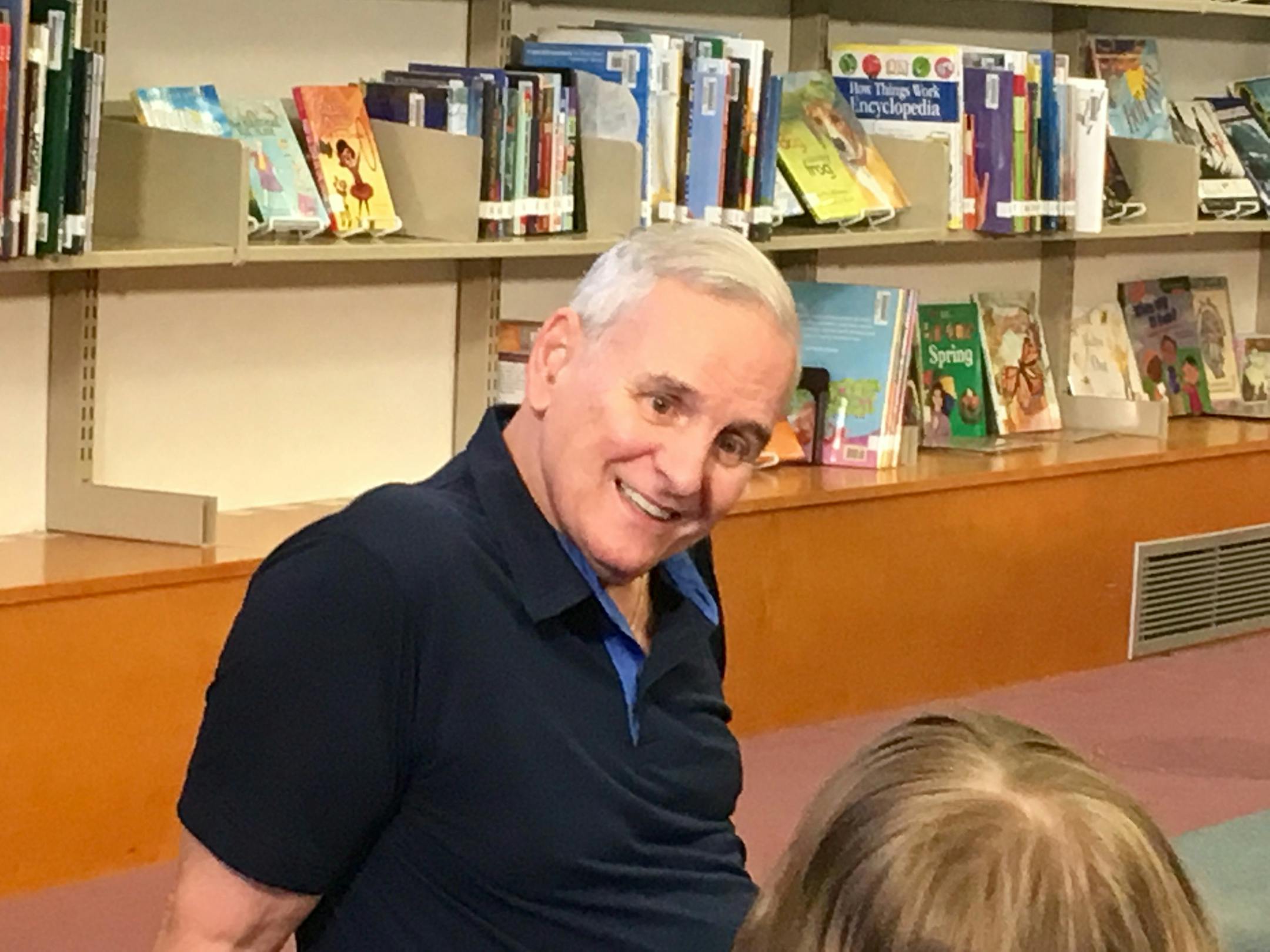 Gov. Dayton talks to students at Bruce F. Vento Elementary School in St. Paul before vetoing the tax bill.