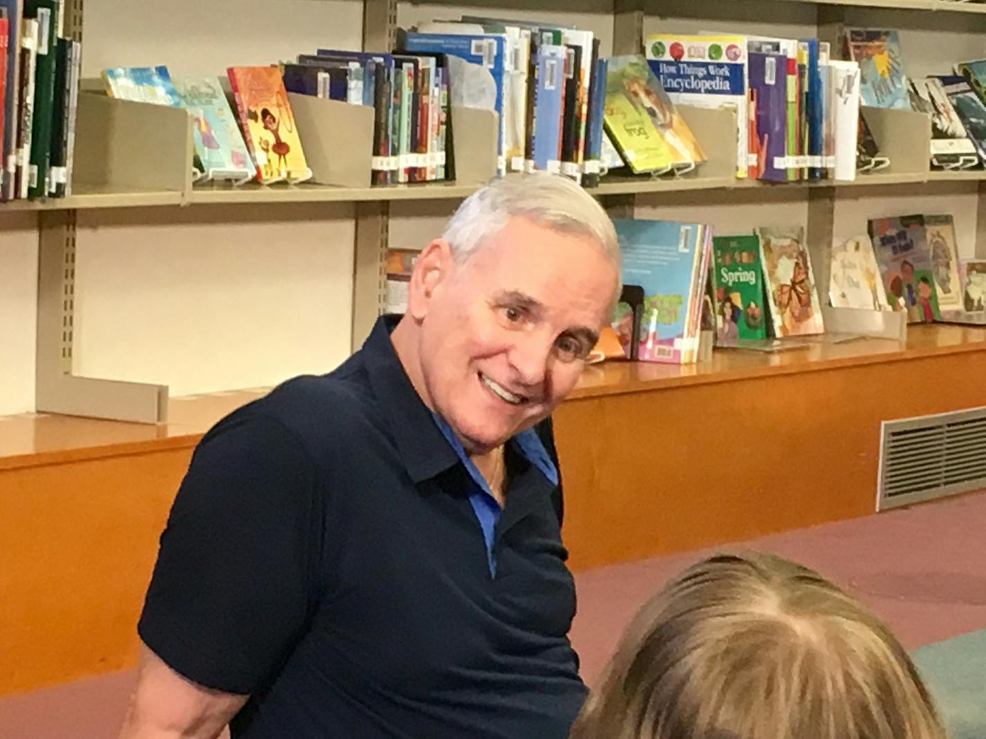 Gov. Dayton talks to students at Bruce F. Vento Elementary School in St. Paul before vetoing the tax bill.