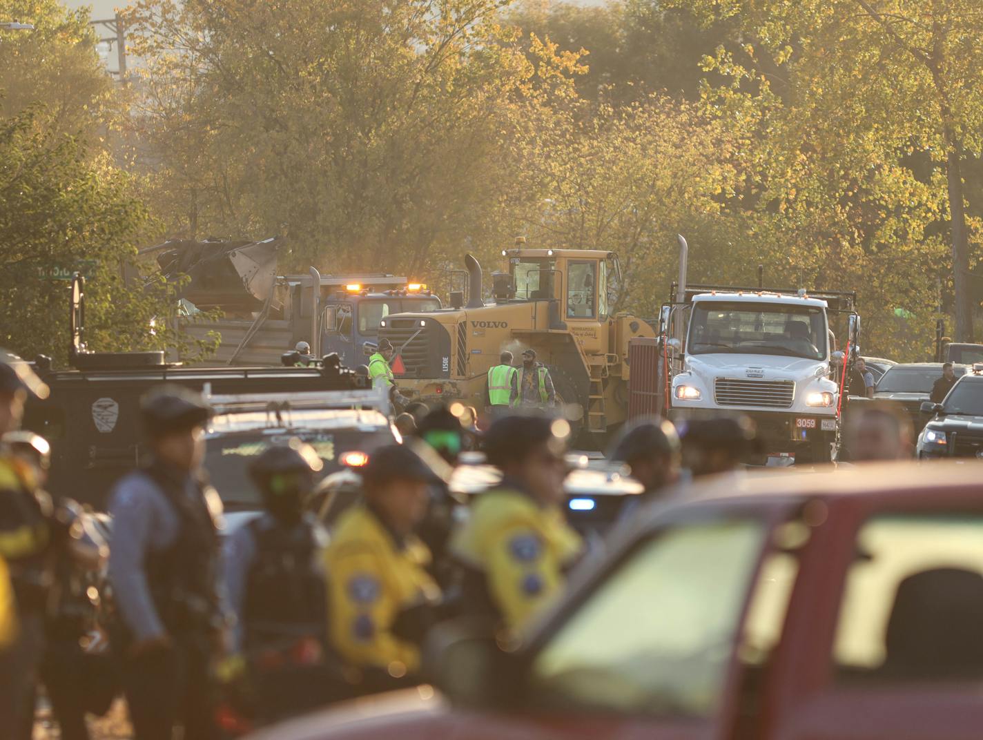 Minneapolis Police taped off several blocks surrounding the Near North homeless encampment Thursday, October 6, 2022 as an estimated 30 people were evicted from tents and semi-permanent structures.