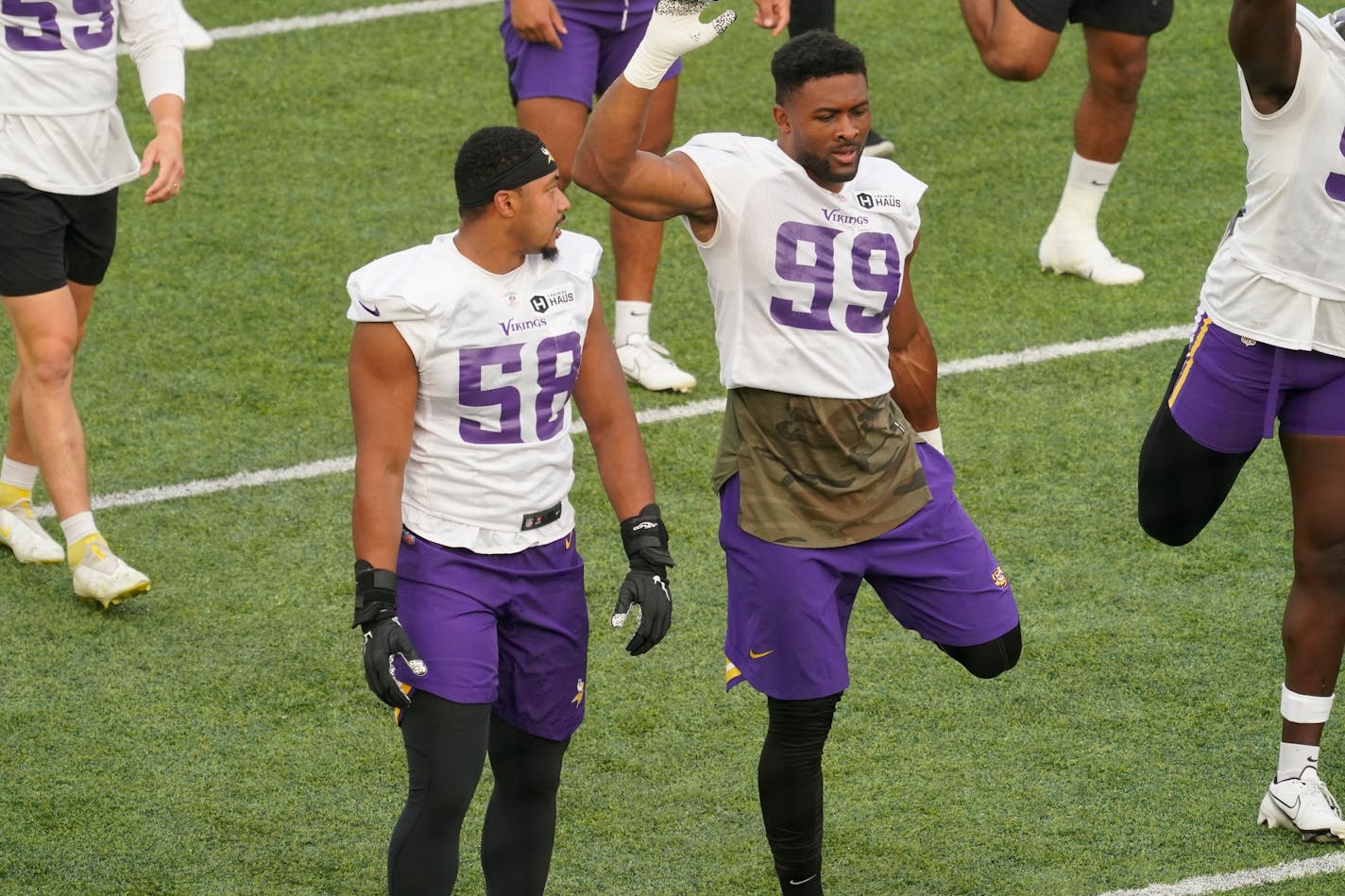 The Vikings cut defensive end Jordan Brailford (58) and long snapper Turner Bernard (not pictured) on Sunday as NFL teams must trim rosters to 85 players by Tuesday afternoon.