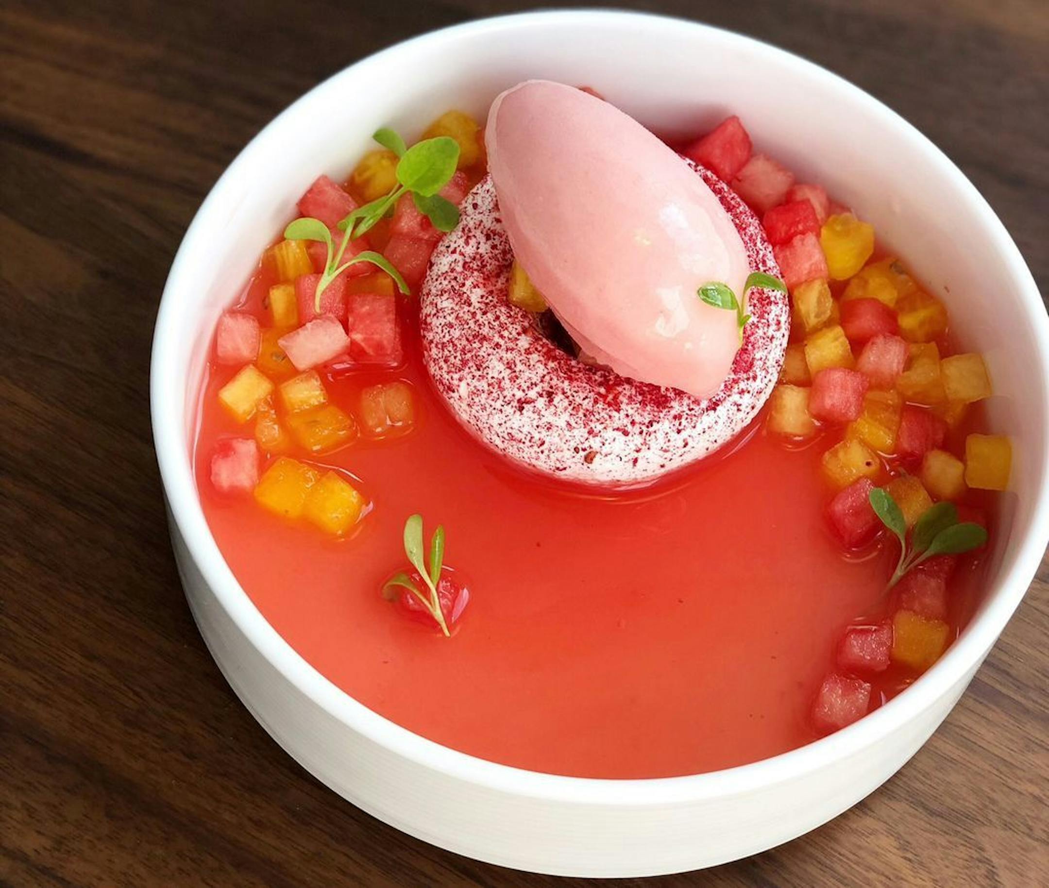 Provided photo. Passion fruit soufflé from Edwards Dessert Kitchen in Mpls