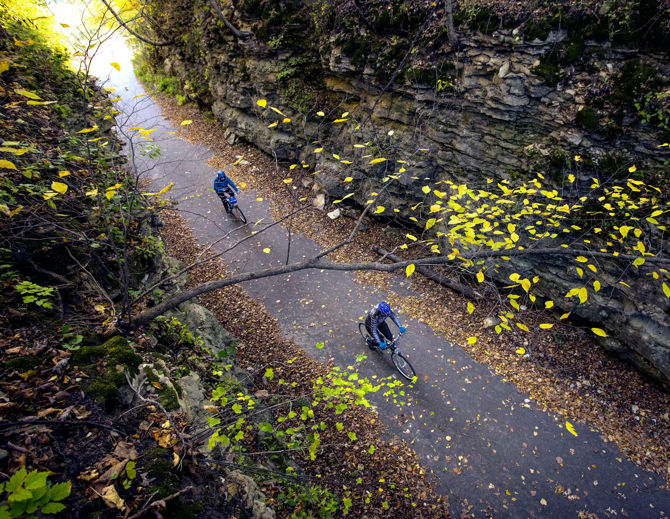 The 42-mile Root River state trail begins in Fountain and runs through the quaint and picturesque rural communities of Lanesboro, Whalan, Peterson, Rushford and Houston.