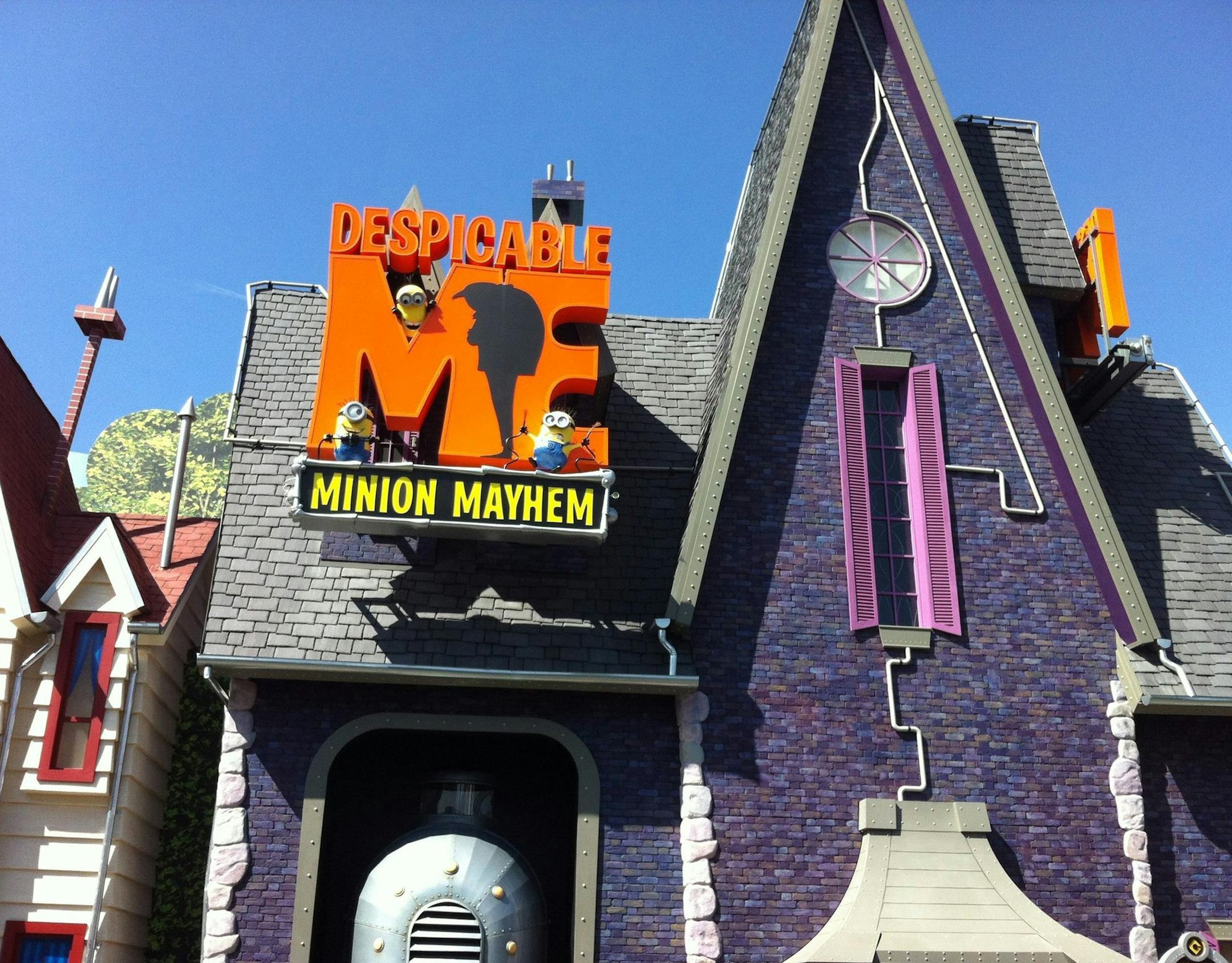 The new Despicable Me Minion Mayhem attraction has replaced the Terminator 3-D ride at universal Studios Hollywood. The front of the new ride is a copy of the street where the star of the animated "Despicable Me" films, Gru, lives. (MCT) ORG XMIT: 1151489