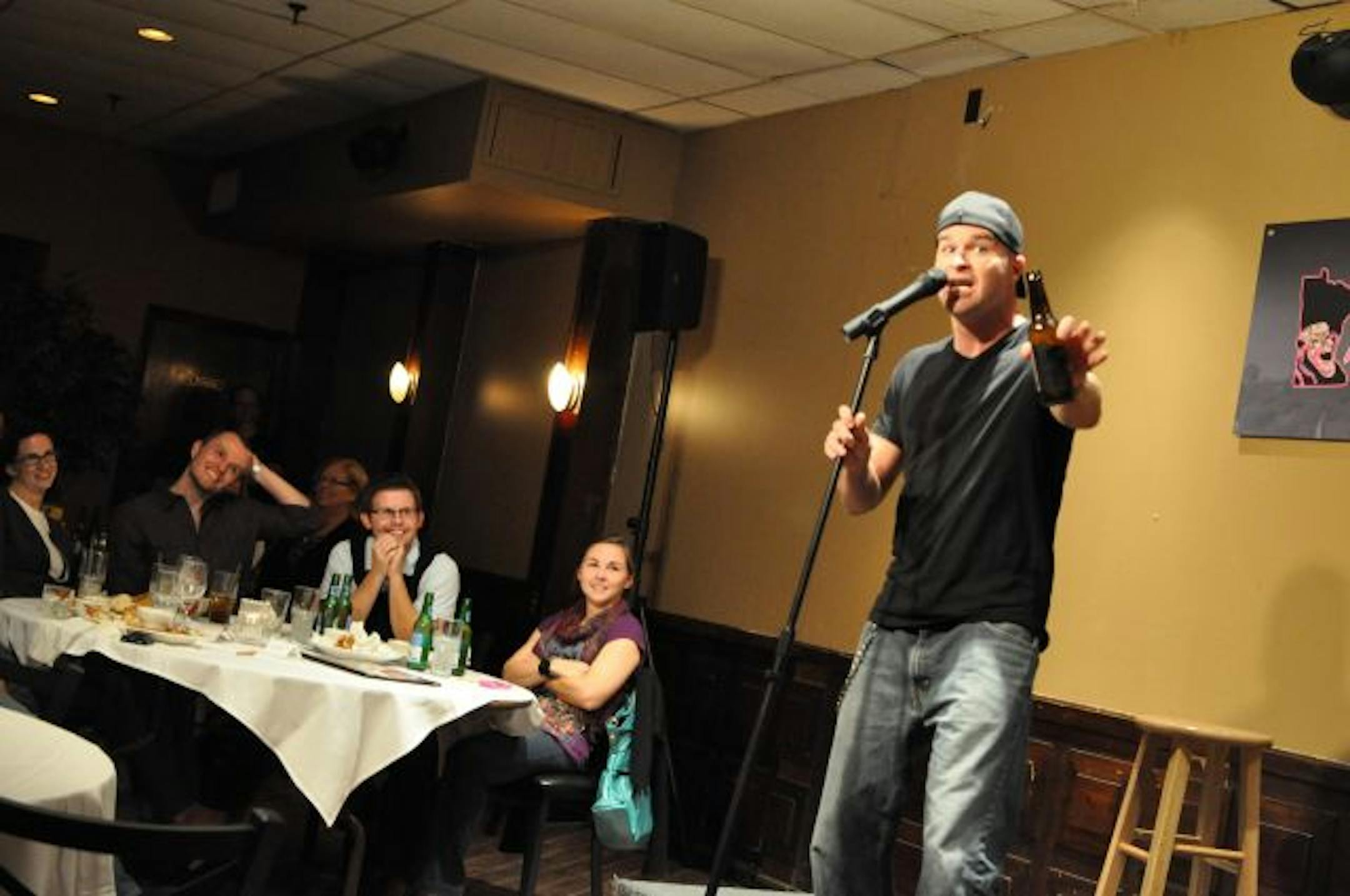 John Stites of Indianapolis, founder of Operation Comedy, a benefit comedy tour for veterans, entertained the crowd at MinneHaHa Comedy Club in Burnsville.
