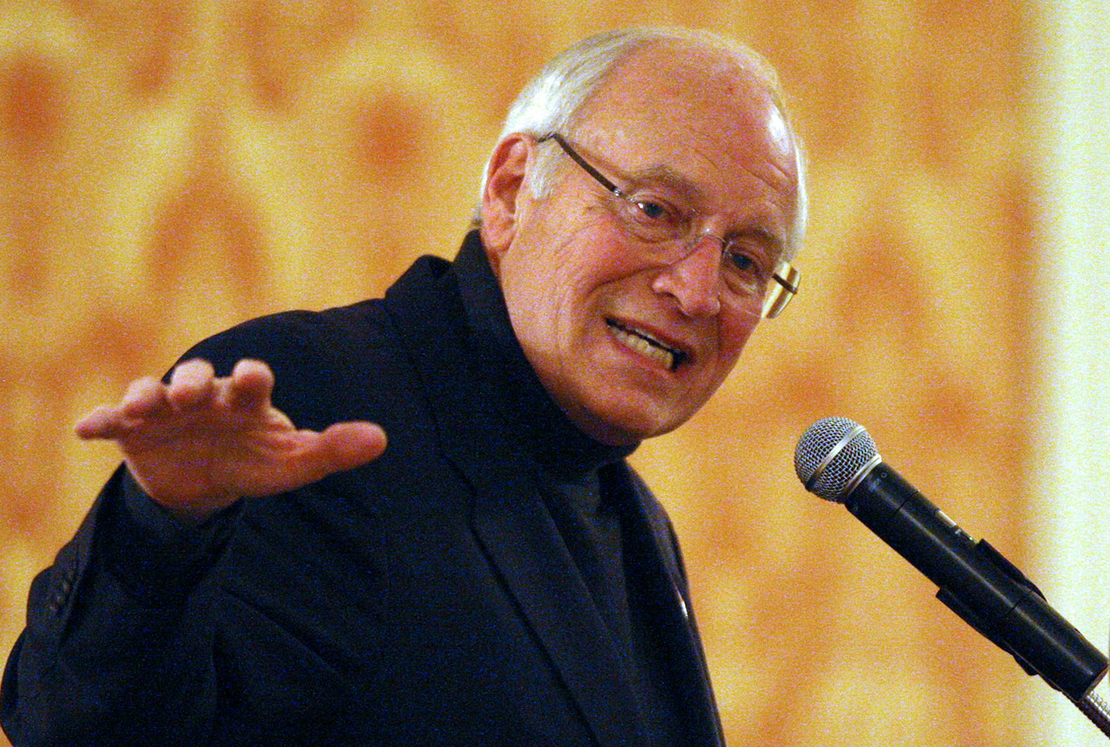 Former Vice President Dick Cheney speaks during the Republican Committee Fundraising Dinner on Saturday, Feb. 9, 2013, at the Little America Hotel in Cheyenne, Wyoming. Cheney said Saturday night that President Barack Obama has jeopardized U.S. national security by nominating substandard candidates for key cabinet posts and by degrading the U.S. military. (AP Photo/Wyoming Tribune Eagle, Blaine McCartney)