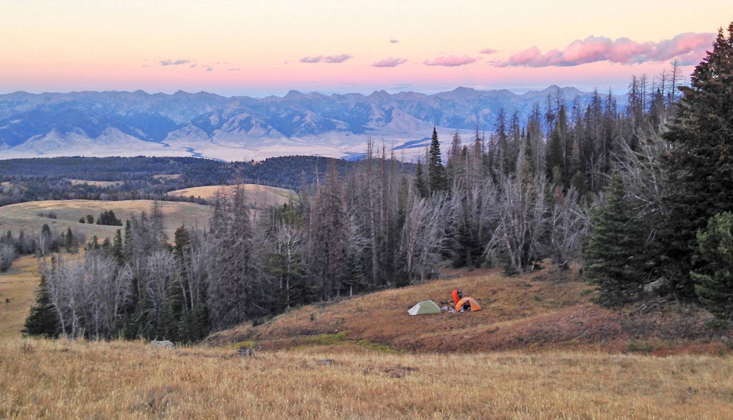 the scene: Dennis Anderson and crew took a minimalist approach, hiking in and hunting with bows.