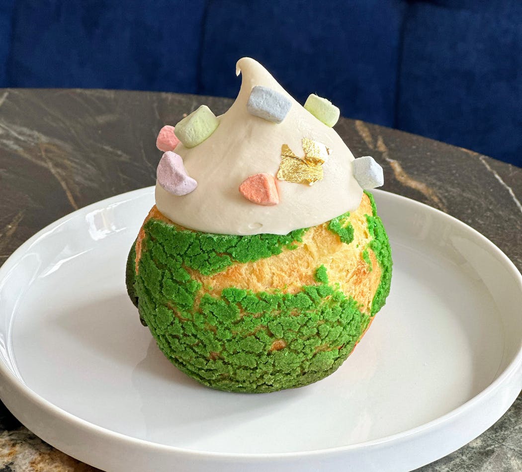 An Irish-themed cream puff is on the menu at Edwards Dessert Kitchen.