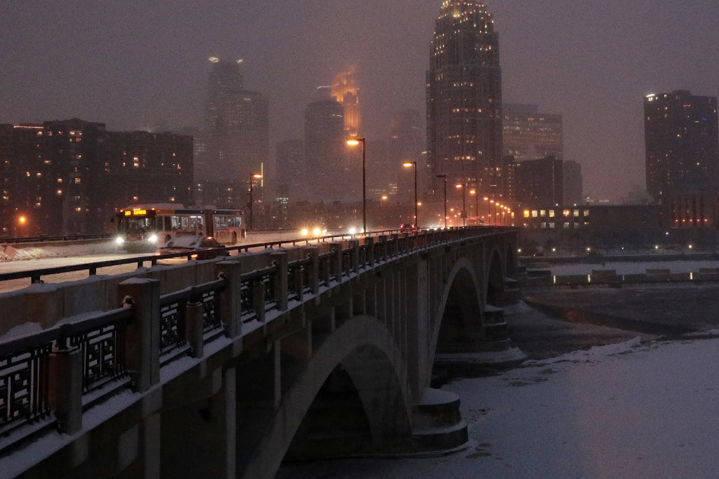 Almost all the roads in the southern half of Minnesota were considered to be snow-covered late Friday, according to MnDOT.