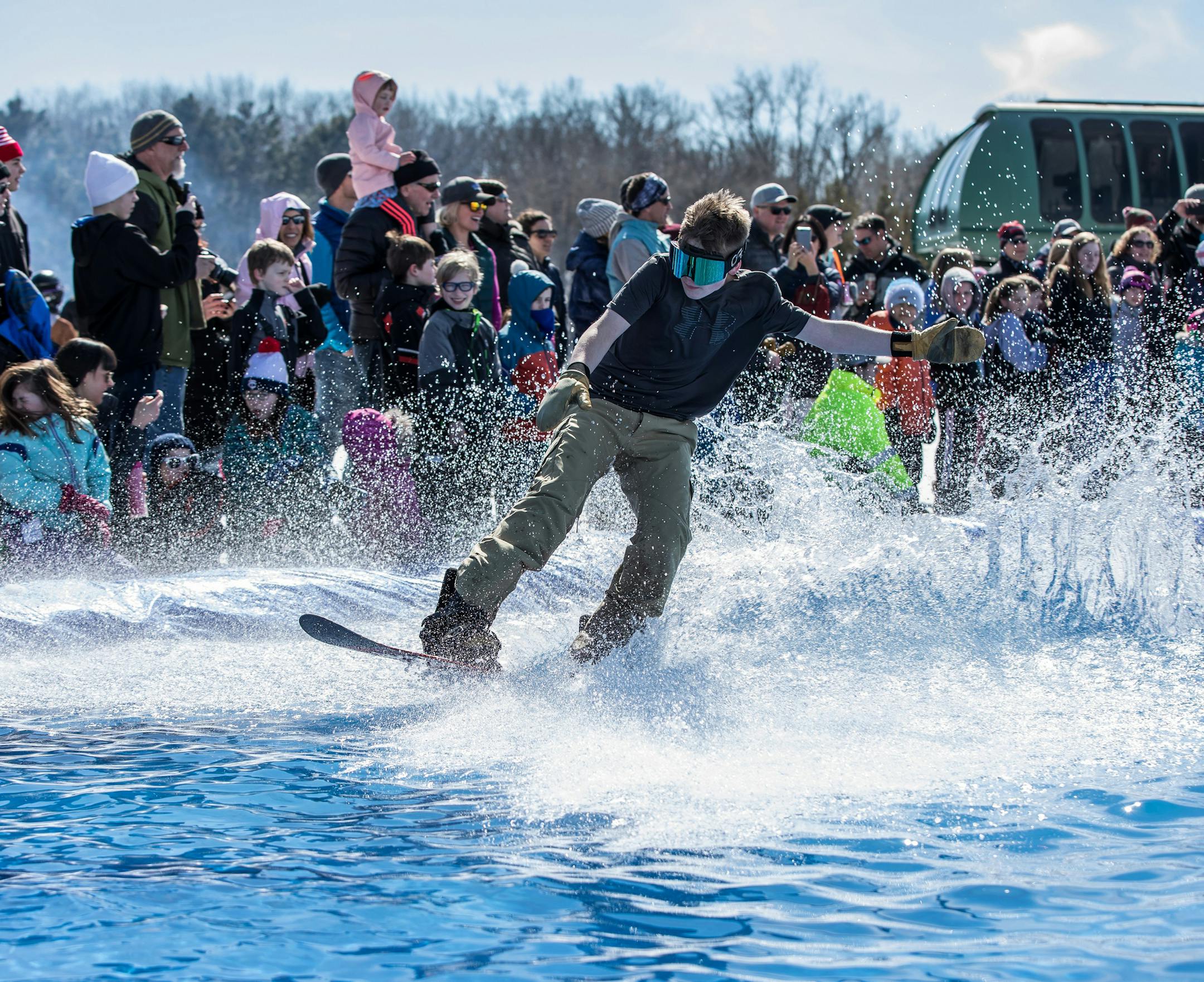 Pond skim at the Hardsmalta Festival at Hyland Hills.
Photo by Laura Jarriel