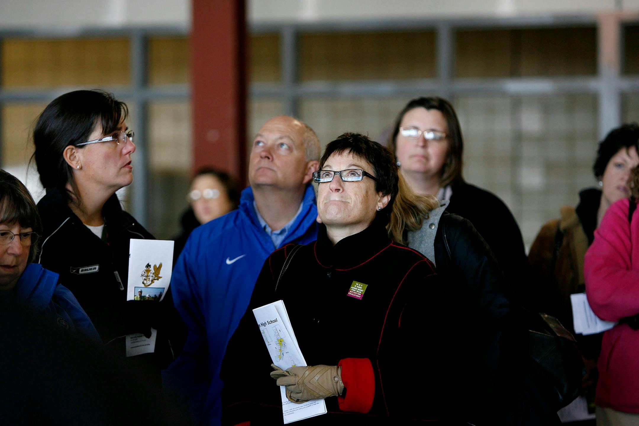 October 27, 2008 - Woodbury, MN - East Ridge HIgh School staff and community members got a view of what will be a lounge for surfing the internet and a coffee shop in the new school that is costing the city $85 million. It is the district's third high school and is scheduled to open in the fall of 2009. It consists of 380,000 square feet to accommodate 1800 students.