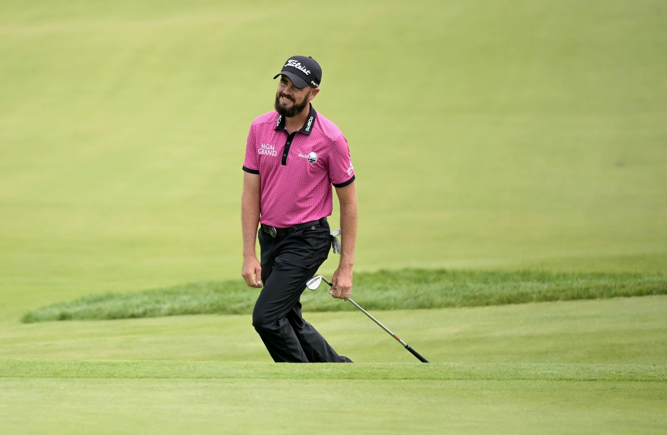 Troy Merritt reacted after hitting onto the tree on the 16th hole during the second round of the 3M Open at TPC Twin Cities. ] AARON LAVINSKY&#x2022; aaron.lavinsky@startribune.com