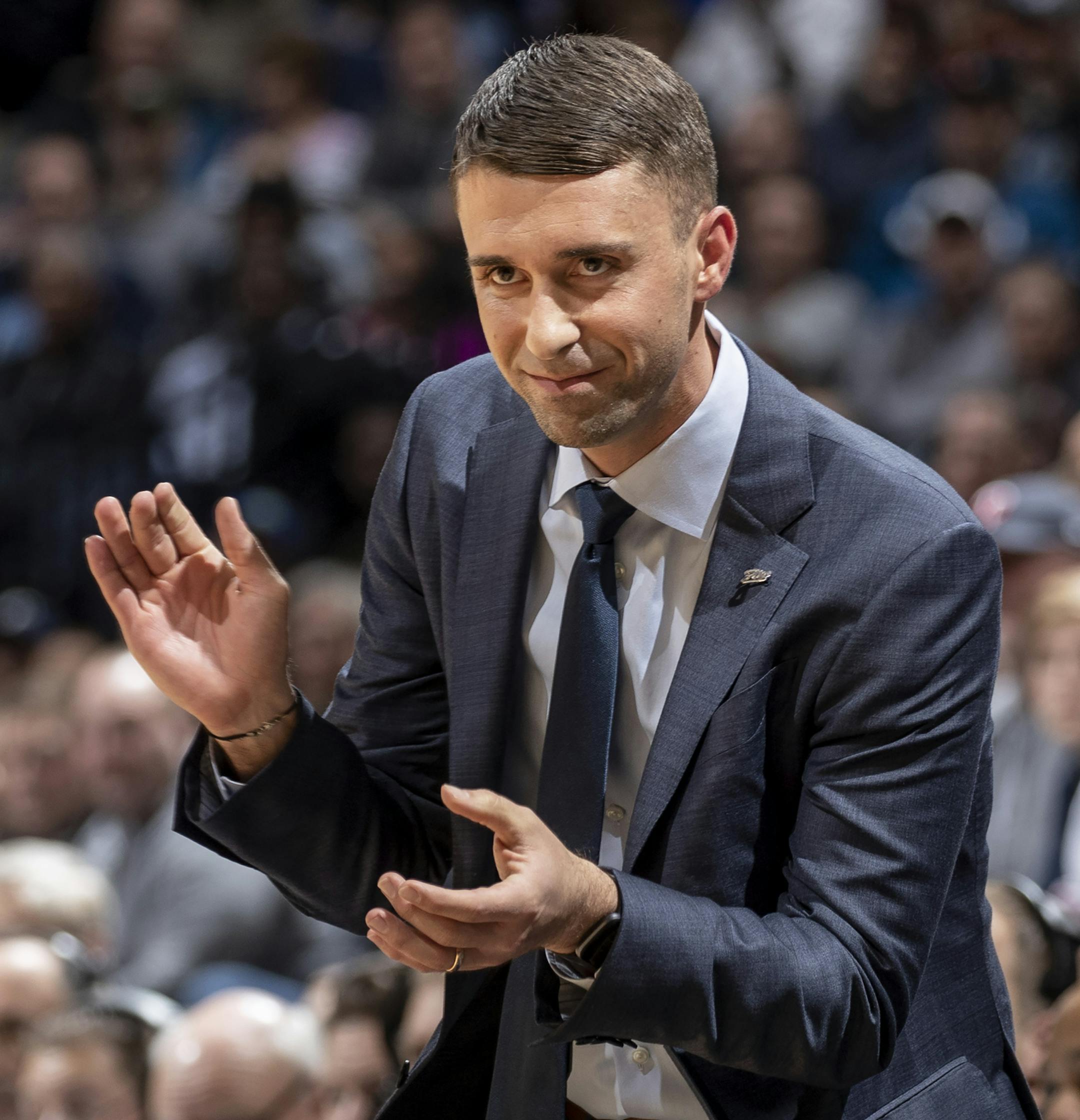 Minnesota Timberwolves head coach Ryan Saunders. ] CARLOS GONZALEZ • cgonzalez@startribune.com – Minneapolis, MN – October 27, 2019, Target Center, NBA, Basketball, Minnesota Timberwolves vs. Miami Heat