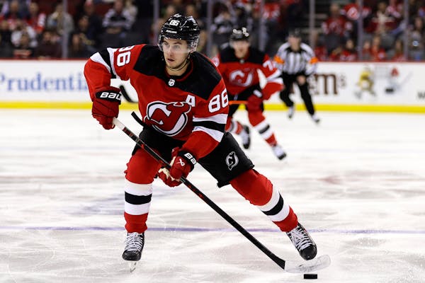 Jack Hughes of the Devils is the NHL’s leading scorer.