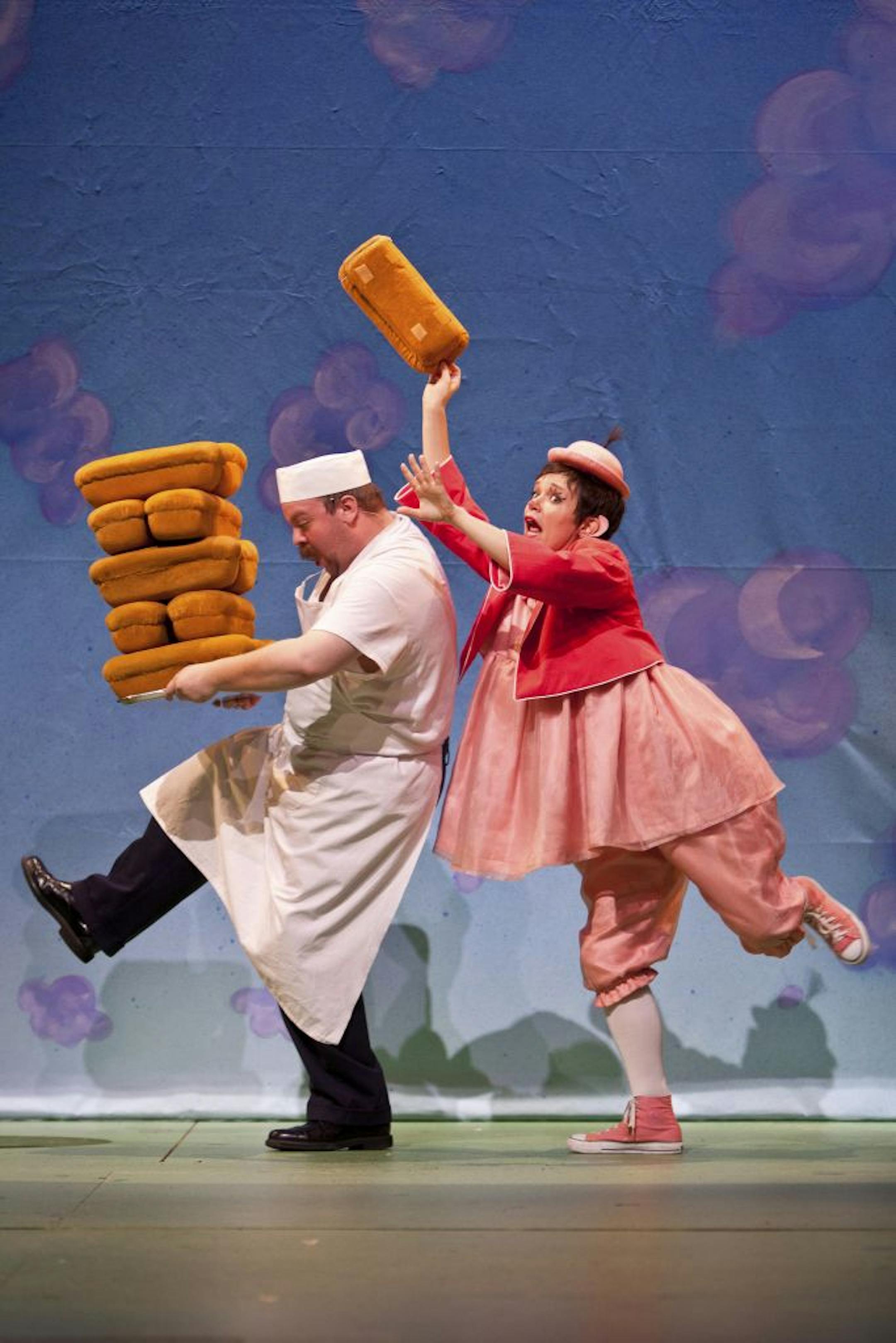 Jason Ballweber and Sara Richardson (as Mercy) in "Mercy Watson to the Rescue."