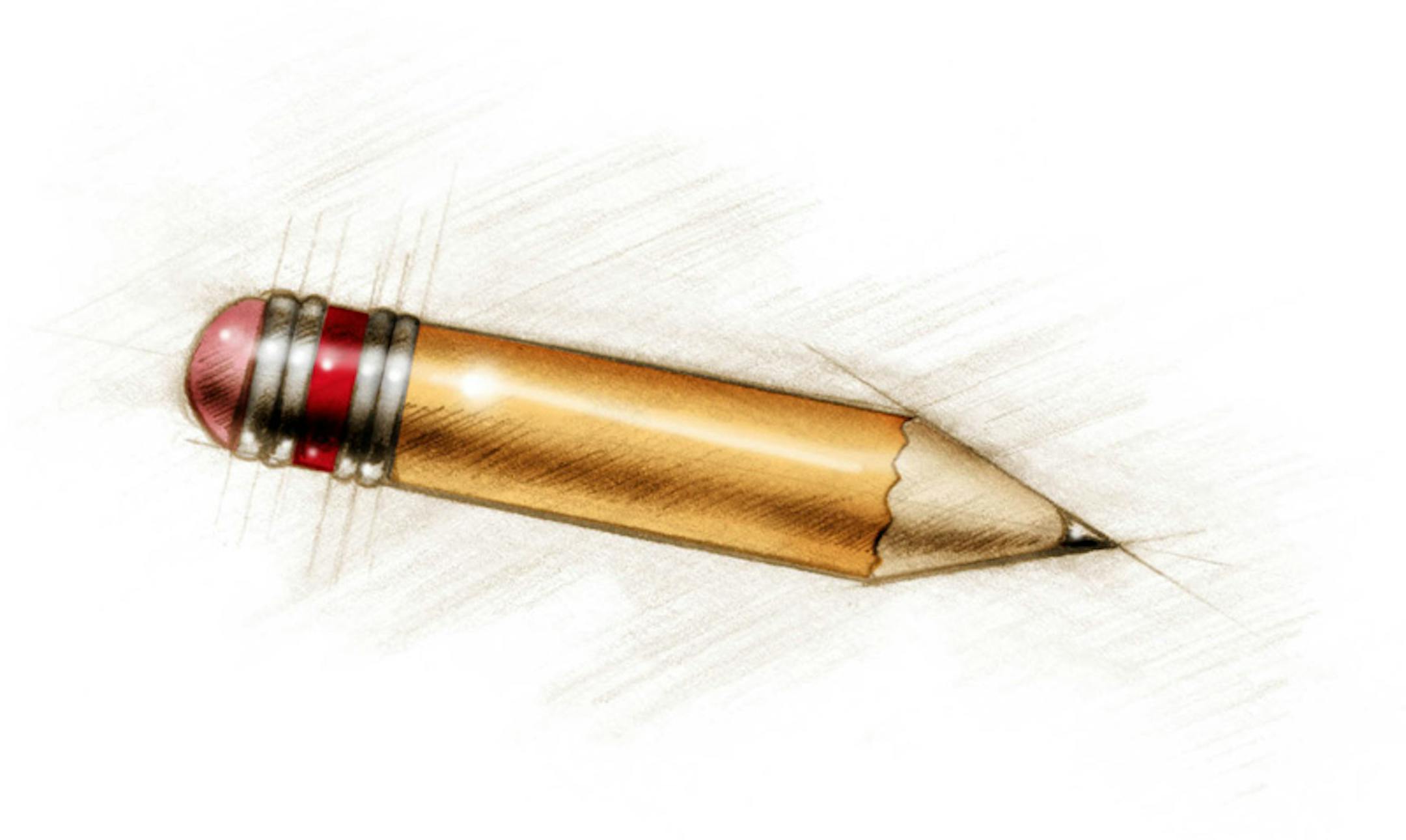 300 dpi Fred Matamoros color illustration of a short, lead pencil. The News Tribune (Tacoma, Wash.) 2008<p> KEYWORDS: pencil illustration stubby stub graphite lead sketch draw drawing art education test, krteducation education, krtnational national, krtworld world, krt, mctillustration, entrance examination exam, 2008, krt2008, EDU, 05000000, 05009000, tc contributed coddington matamoros mct mct2008