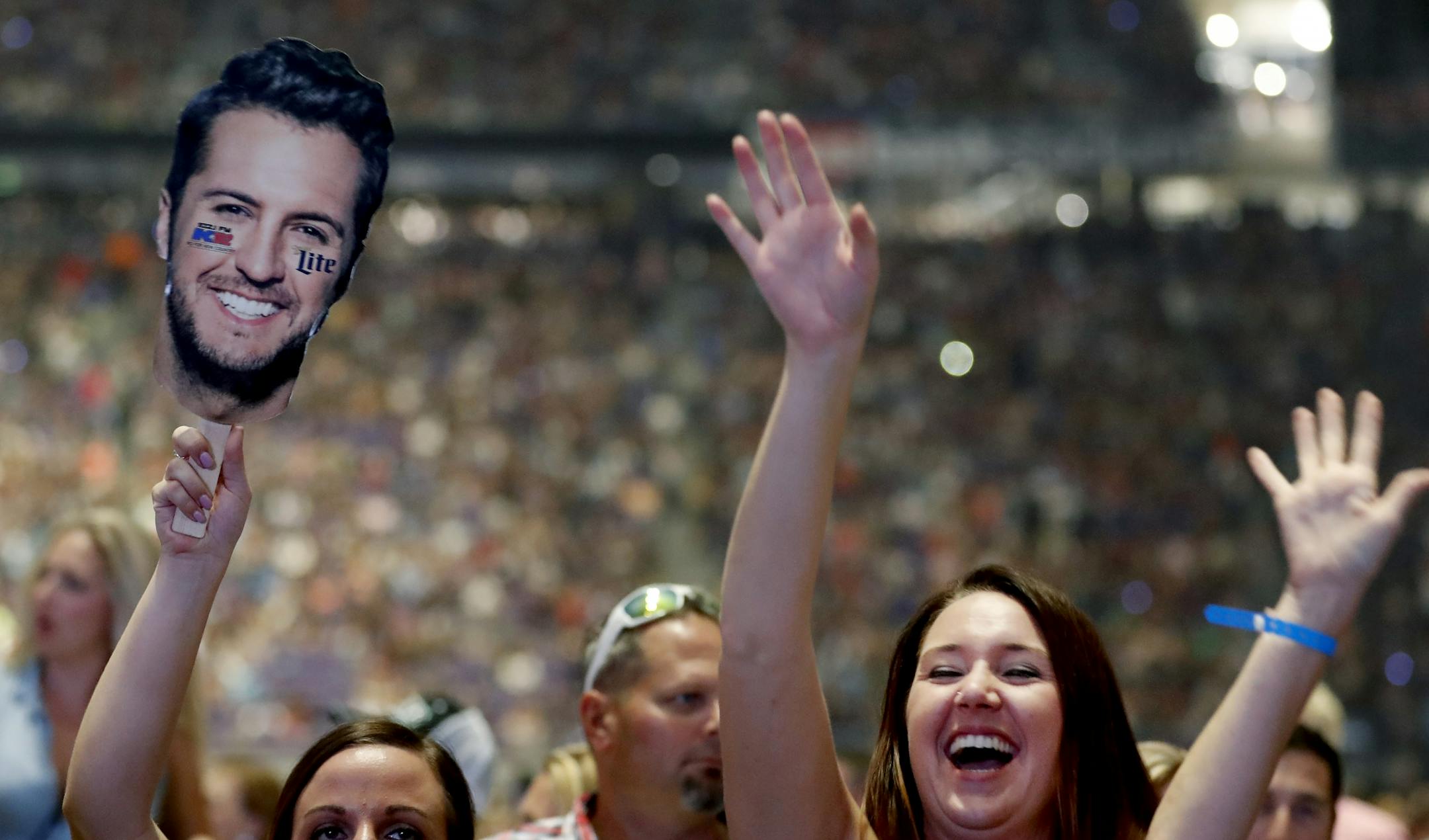 Fans in the pit waited for Luke Bryan to perform Friday night at U.S. Bank Stadium.