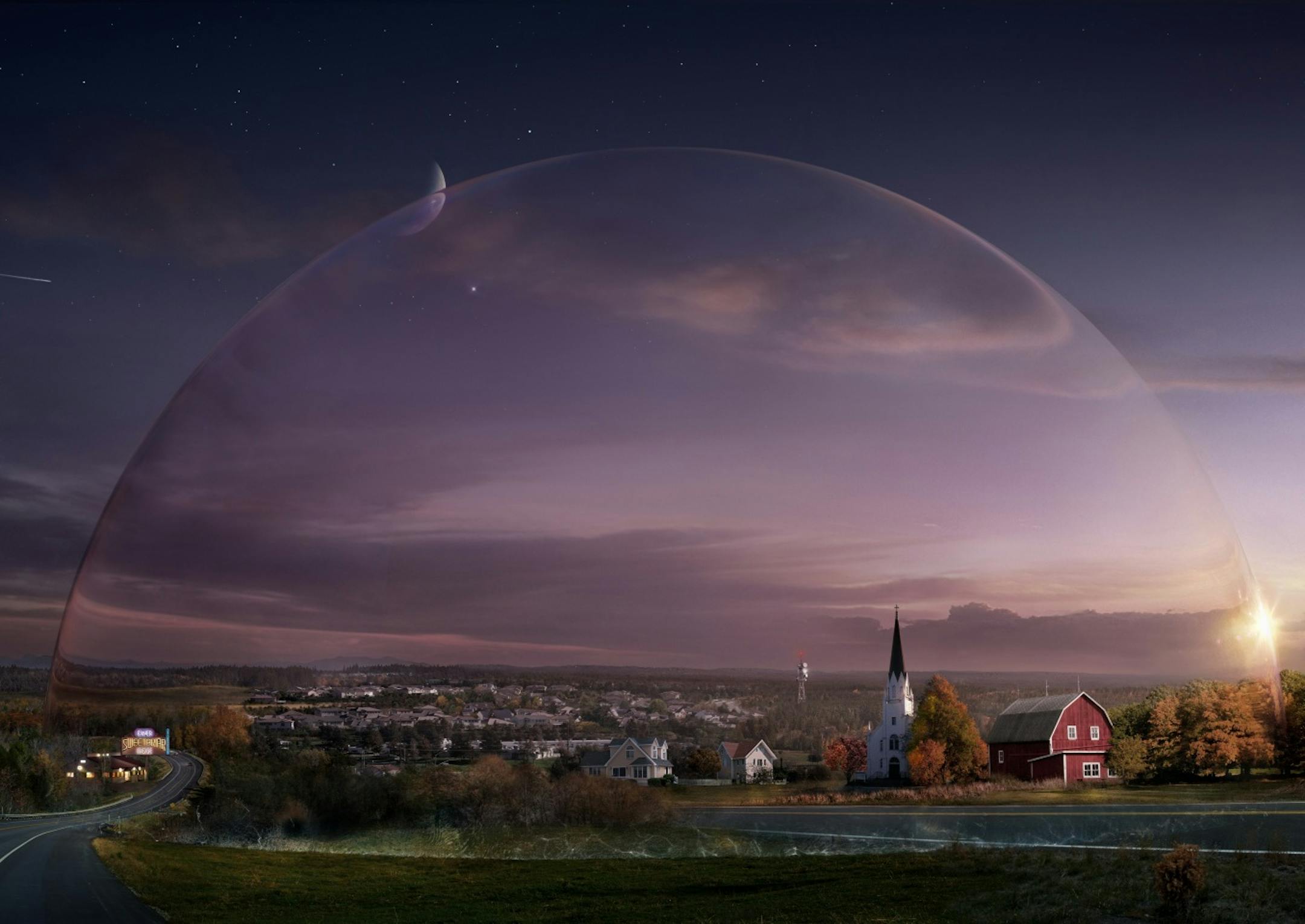 UNDER THE DOME, which premieres Monday, June 24 (10:00-11:00 PM, ET/PT) on CBS, is based on Stephen King&#x221a;&#xa2;&#xac;?&#xac;?s best-selling novel about a small town that is suddenly and inexplicably sealed off from the rest of the world by a massive transparent dome. The town&#x221a;&#xa2;&#xac;?&#xac;?s inhabitants must deal with surviving the post-apocalyptic conditions while searching for answers to what this barrier is, where it came from and if and when it will go away. Photo: CBS/ C