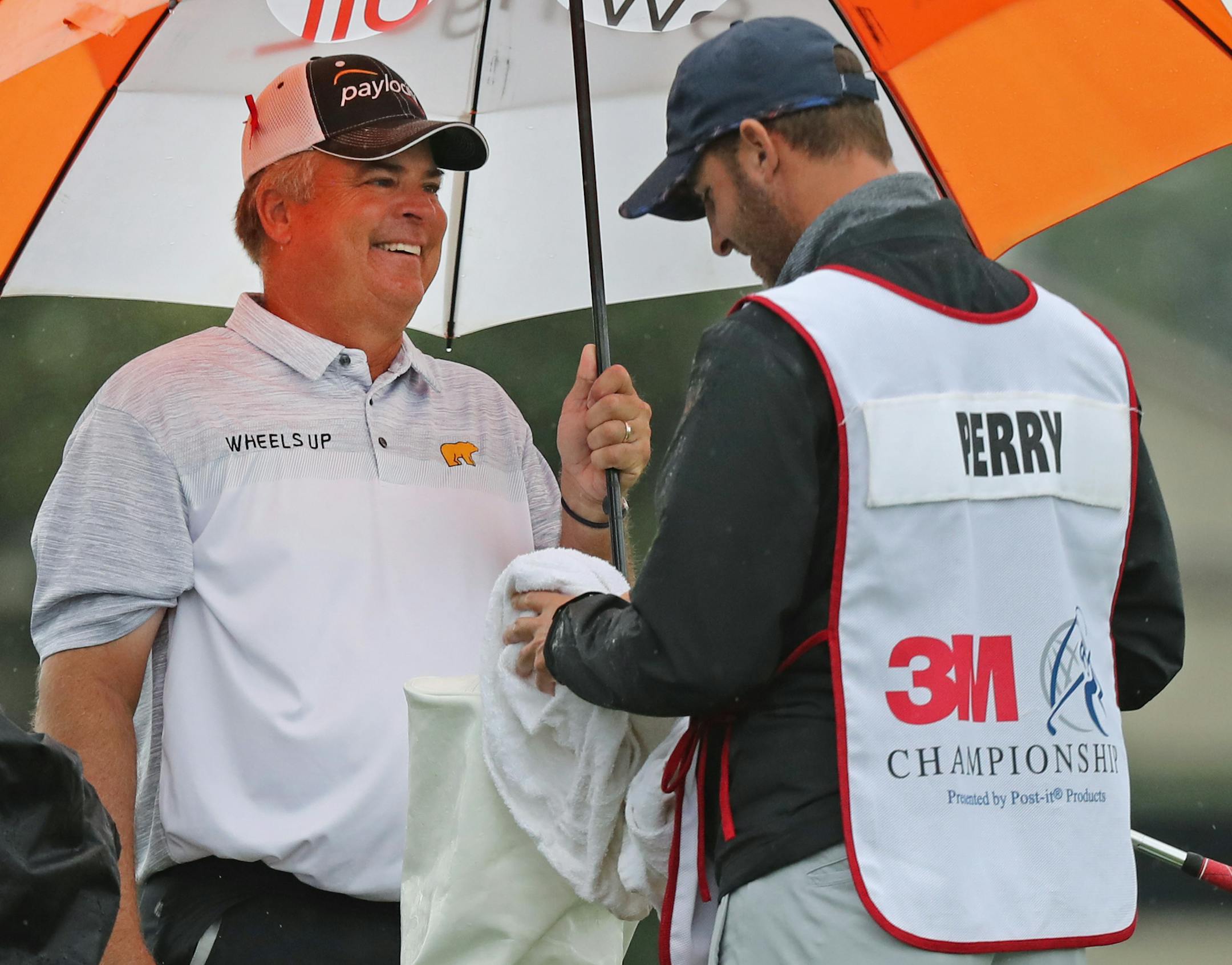 Kenny Perry's score of 60 ties the 3MChampionship tournament record and his 18-under is a 36-hole record. ] Shari L. Gross ï shari.gross@startribune.com Tournament day two action at the 3M Championship at the TPC in Blaine, Minn. on Saturday, August 4, 2018.
