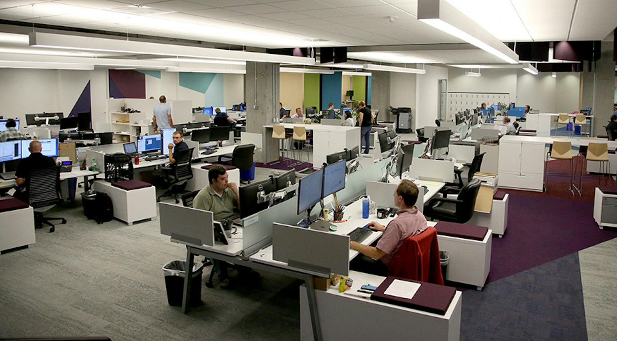 An overalllook at the open floor plan on the newly redesigned fourth floor.