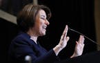 Democratic presidential candidate Sen. Amy Klobuchar, D-Minn., speaks during the Machinists Union Legislative Conference, Tuesday May 7, 2019, in Wash