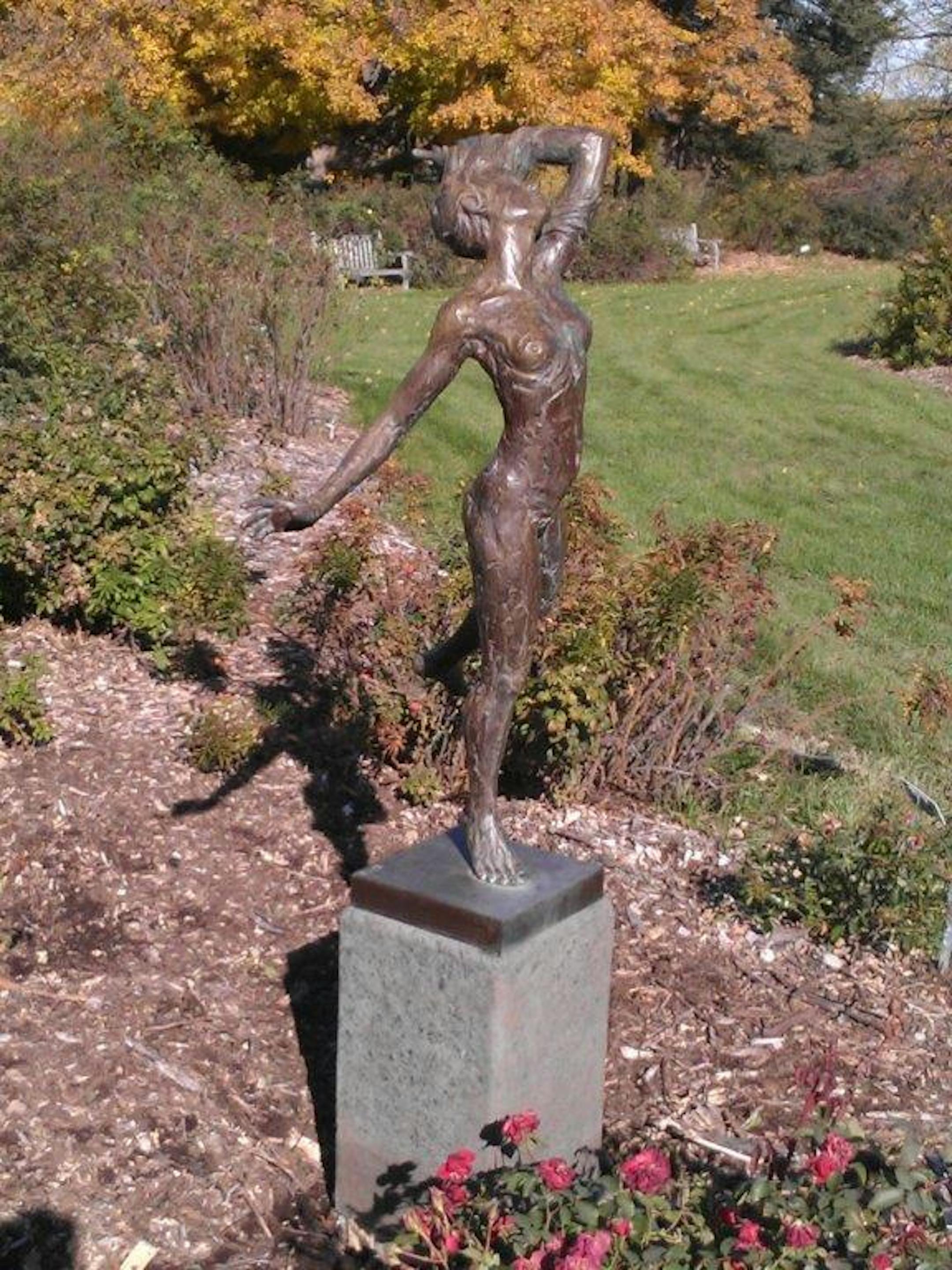 "South Wind," a 42-inch-high bronze work depicting a nude woman facing the wind, was taken from the arboretum's Nelson Shrub Rose Garden sometime between last Thursday evening and Saturday morning