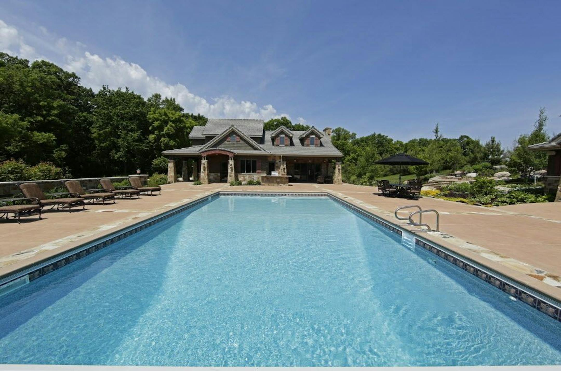The backyard pool.