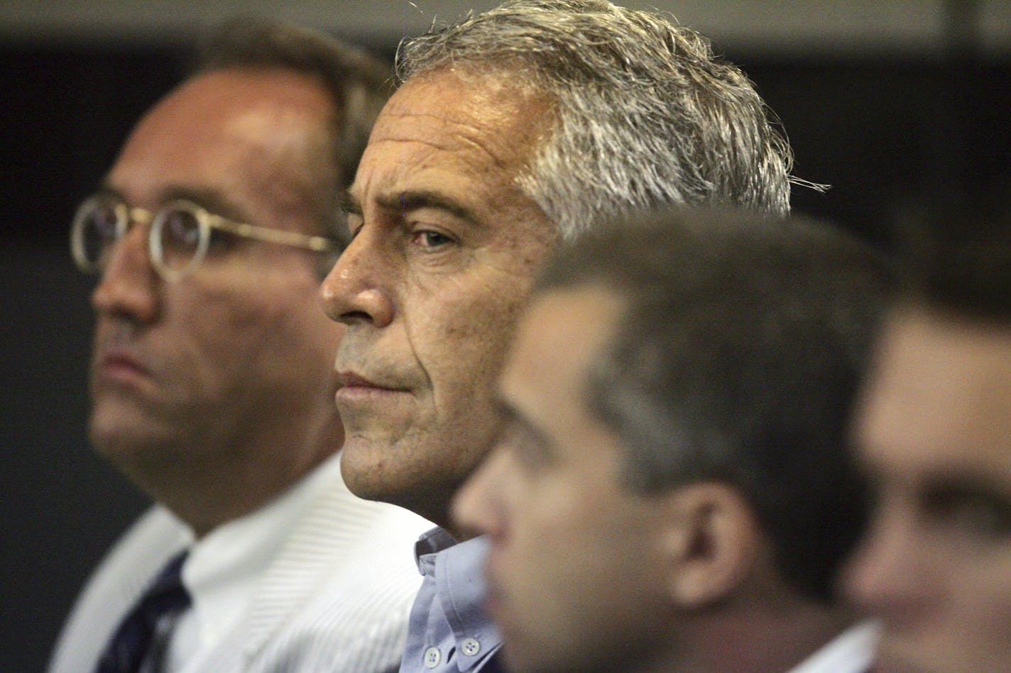 In this July 30, 2008 file photo, Jeffrey Epstein appears in court in West Palm Beach, Fla. Epstein has died by suicide while awaiting trial on sex-trafficking charges, says person briefed on the matter, Saturday, Aug. 10, 2019.