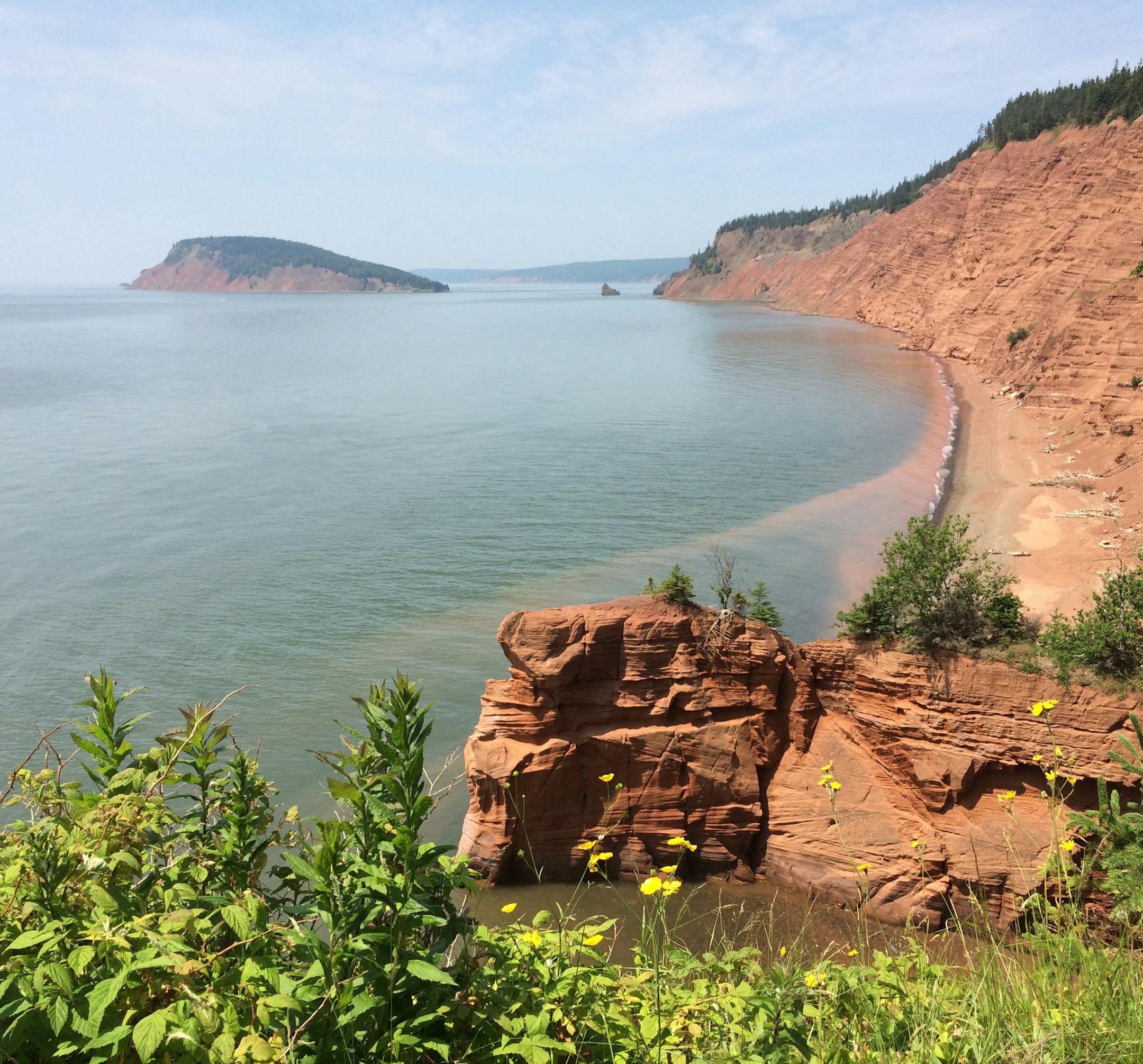 At Five Islands Provincial Park in Nova Scotia, an easy hike along Red Head Trail offers views of the islands and the Bay of Fundy.