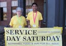 Savage Mayor Janet Williams, left, and Shrey Pothini, at last year's Service Day Saturday in Savage.