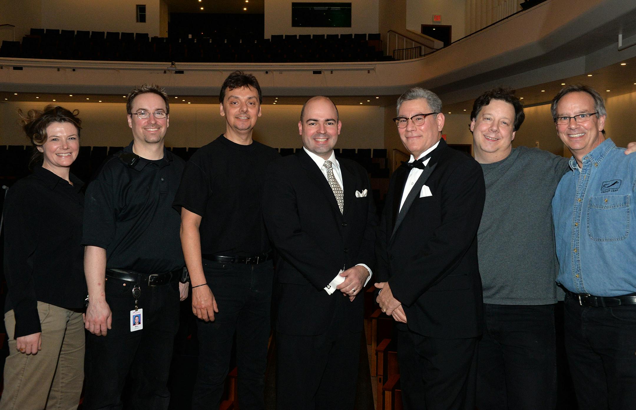 From left, Molly Gubbins, Marc Johnson, Andy Fedor, Jason Piehl, Andy Luft, Cameron Wiley and Jon Kjarum. ] (SPECIAL TO THE STAR TRIBUNE/BRE McGEE) **Molly Gubbins (left), Marc Johnson (second from left, head electrician), Andy Fedor (third from left), Jason Piehl (center, Director of Operations), Andy Luft (third from right, Director of Production and Construction Project Manager), Cameron Wiley (second from right), Jon Kjarum (right)