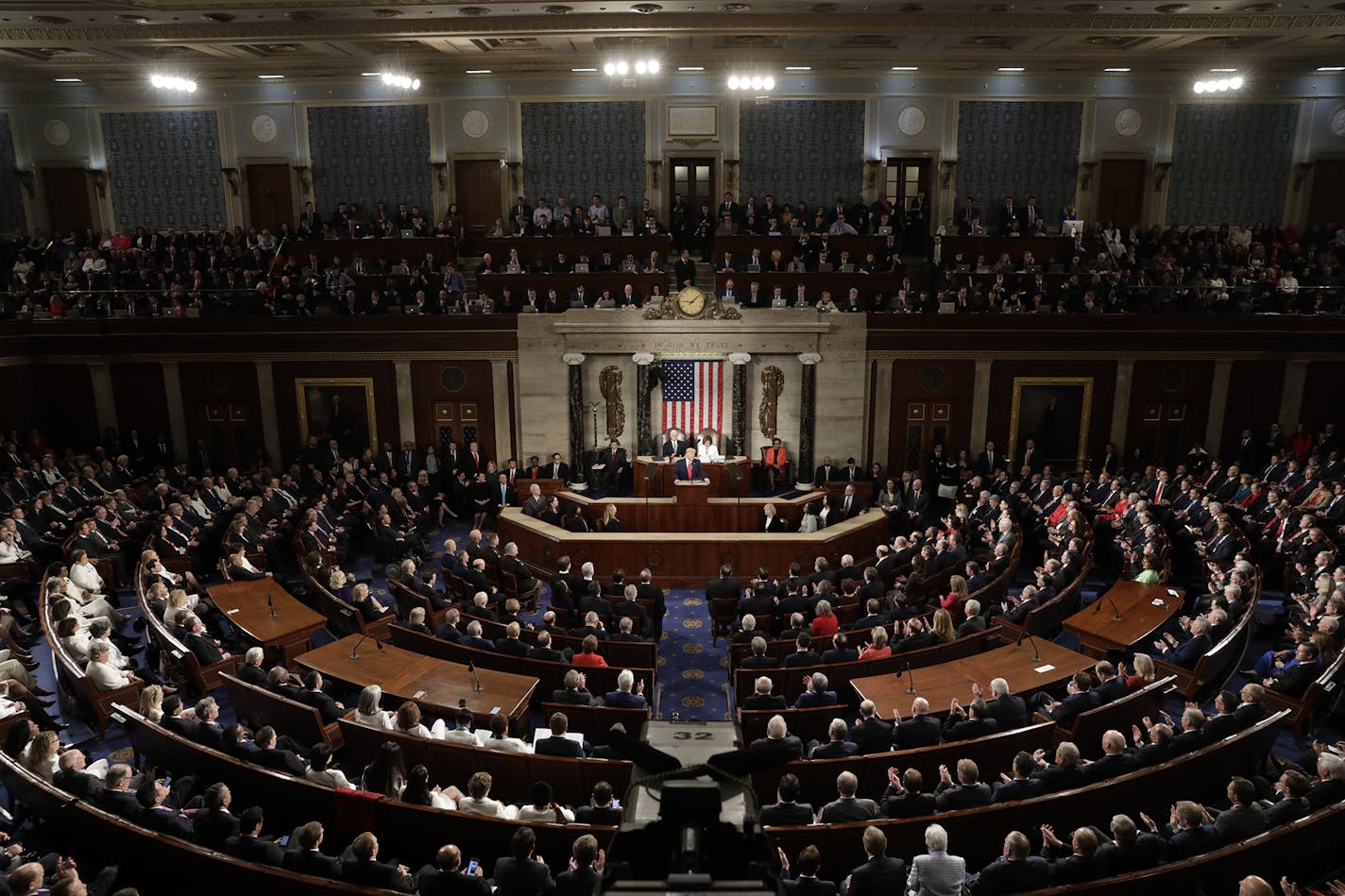 U.S. President Donald Trump delivers the State of the Union address to a joint session of the U.S. Congress on Capitol Hill on Tuesday, Feb. 4, 2020 in Washington, D.C. (Yuri Gripas/Abaca Press/TNS) ORG XMIT: 1563170 ORG XMIT: MIN2002042132505134