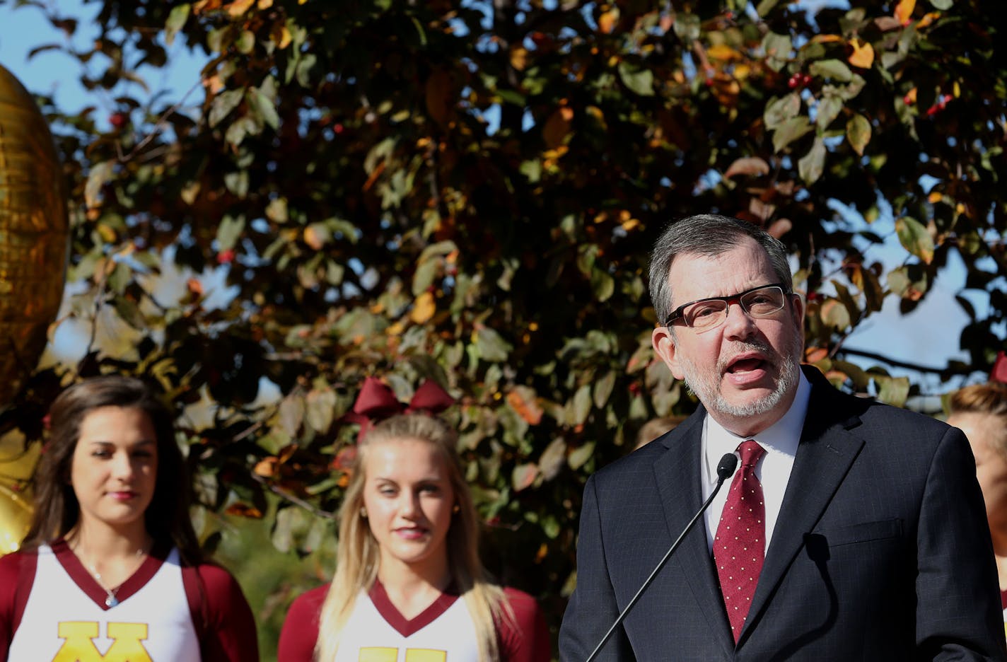 President Eric Kaler spoke during the renaming ceremony of the University of Minnesota's Children's hospital. ] (KYNDELL HARKNESS/STAR TRIBUNE) kyndell.harkness@startribune.com At the University of Minnesota Children's Hospital in Minneapolis Min., Tuesday, October 14, 2014. After 27 million dollar donation the University of Minnesota renamed its Children's Hospital "University of Minnesota Masonic Children"s Hospital"